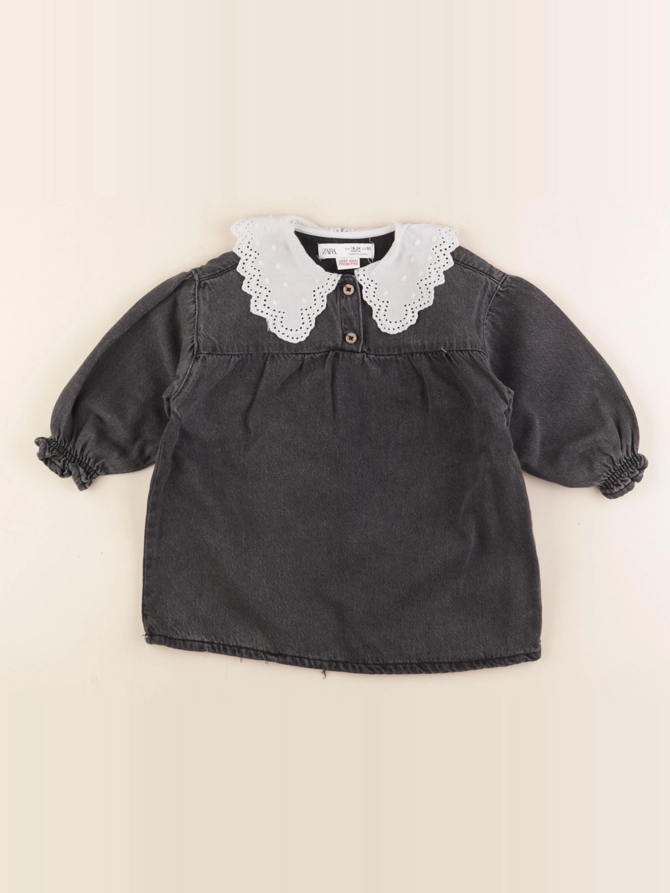 Zara - robe noir, gris - 18/24 mois