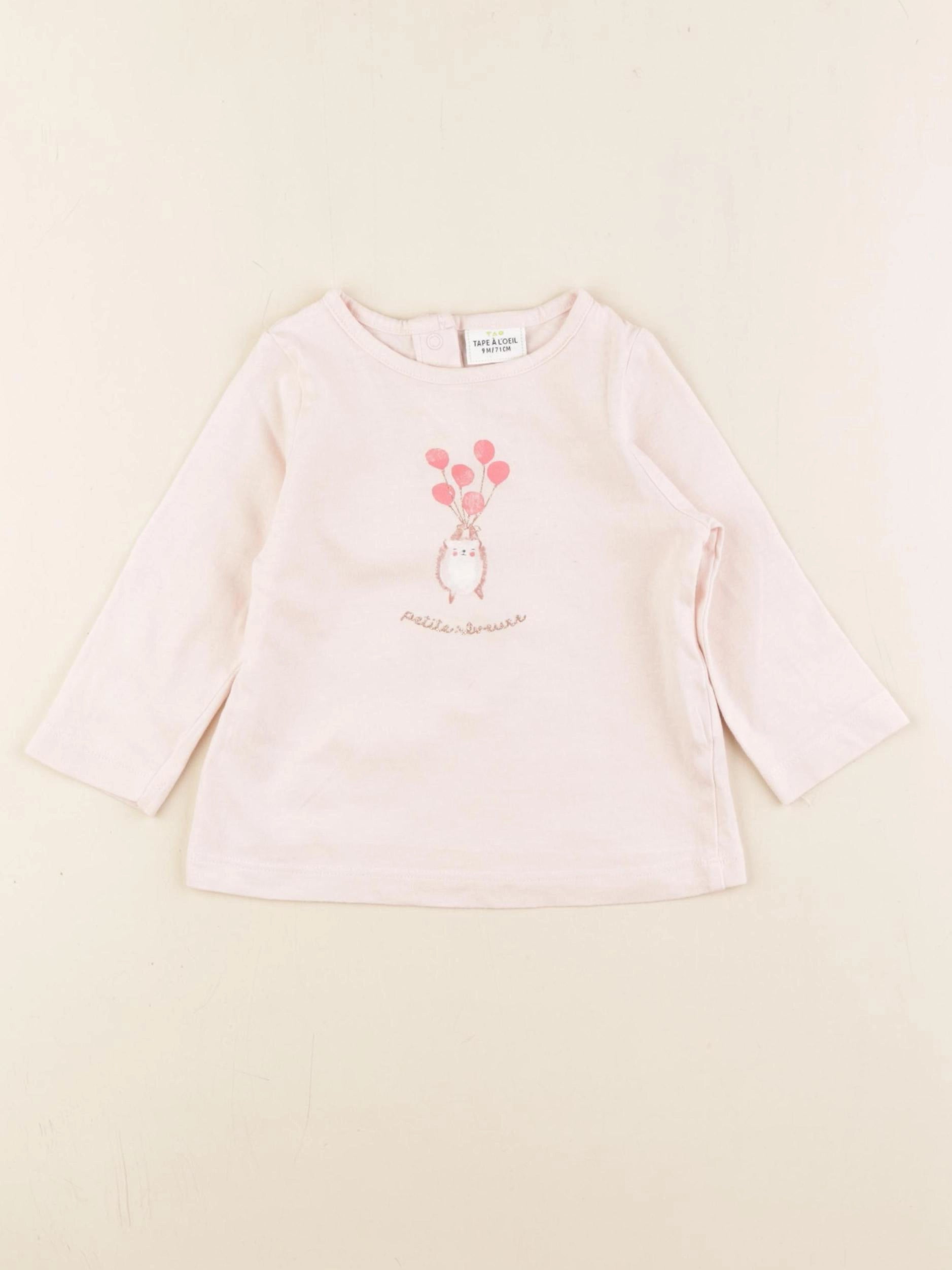 Tape à l'oeil - tee-shirt rose - 9 mois