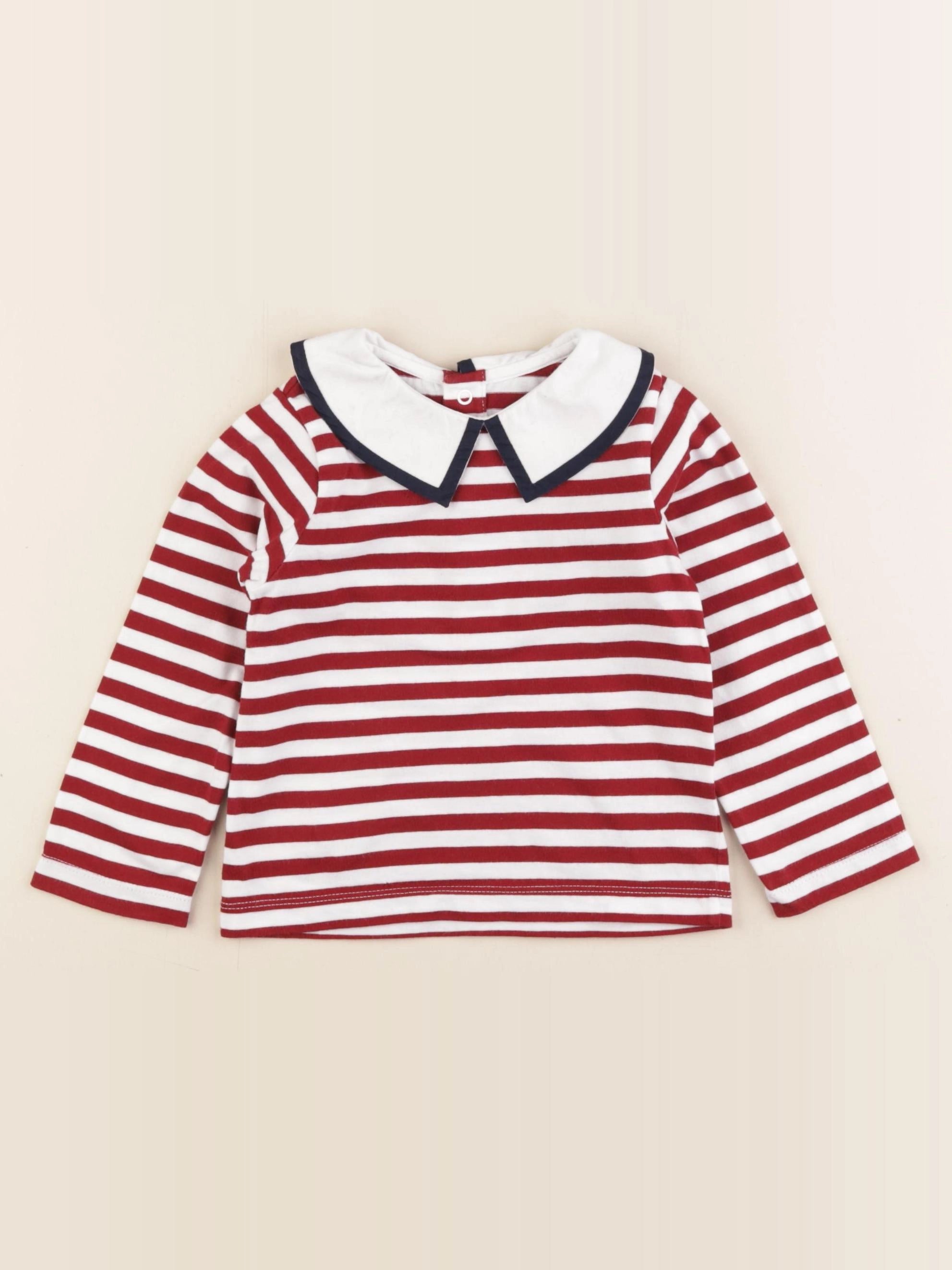 Jacadi - tee-shirt blanc, rouge - 24 mois