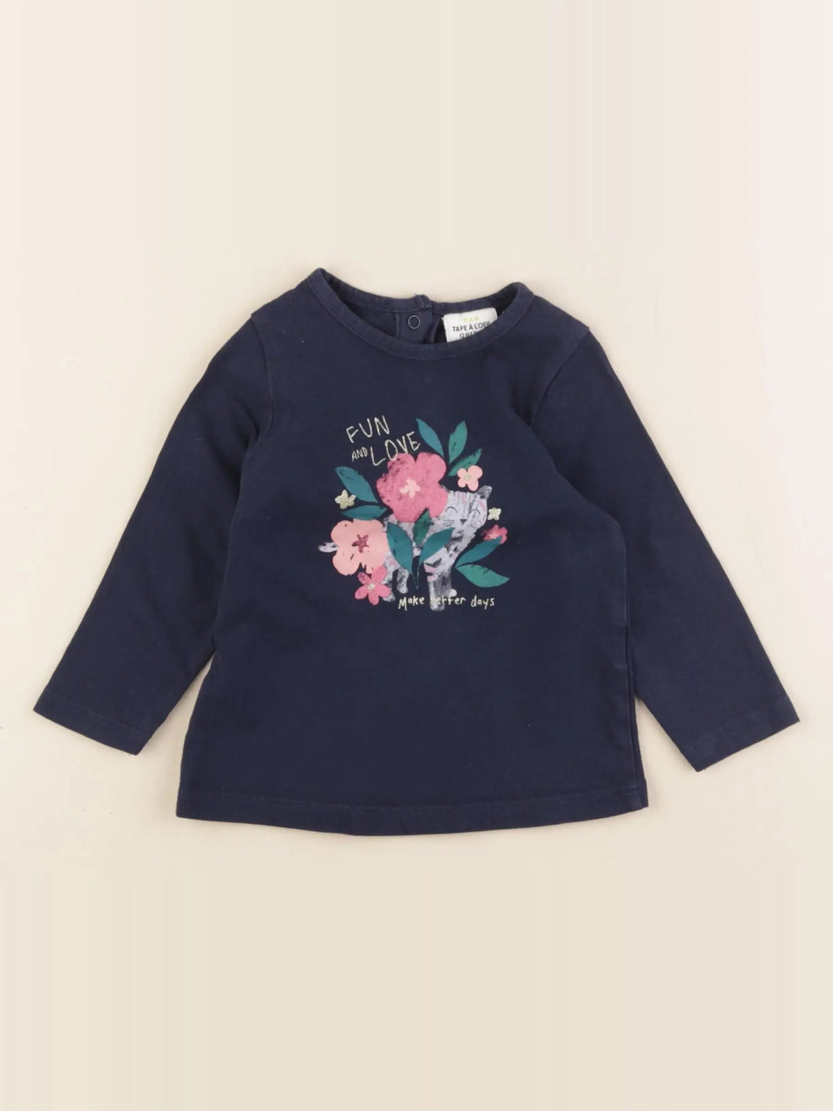 Tape à l'oeil - tee-shirt bleu - 12 mois