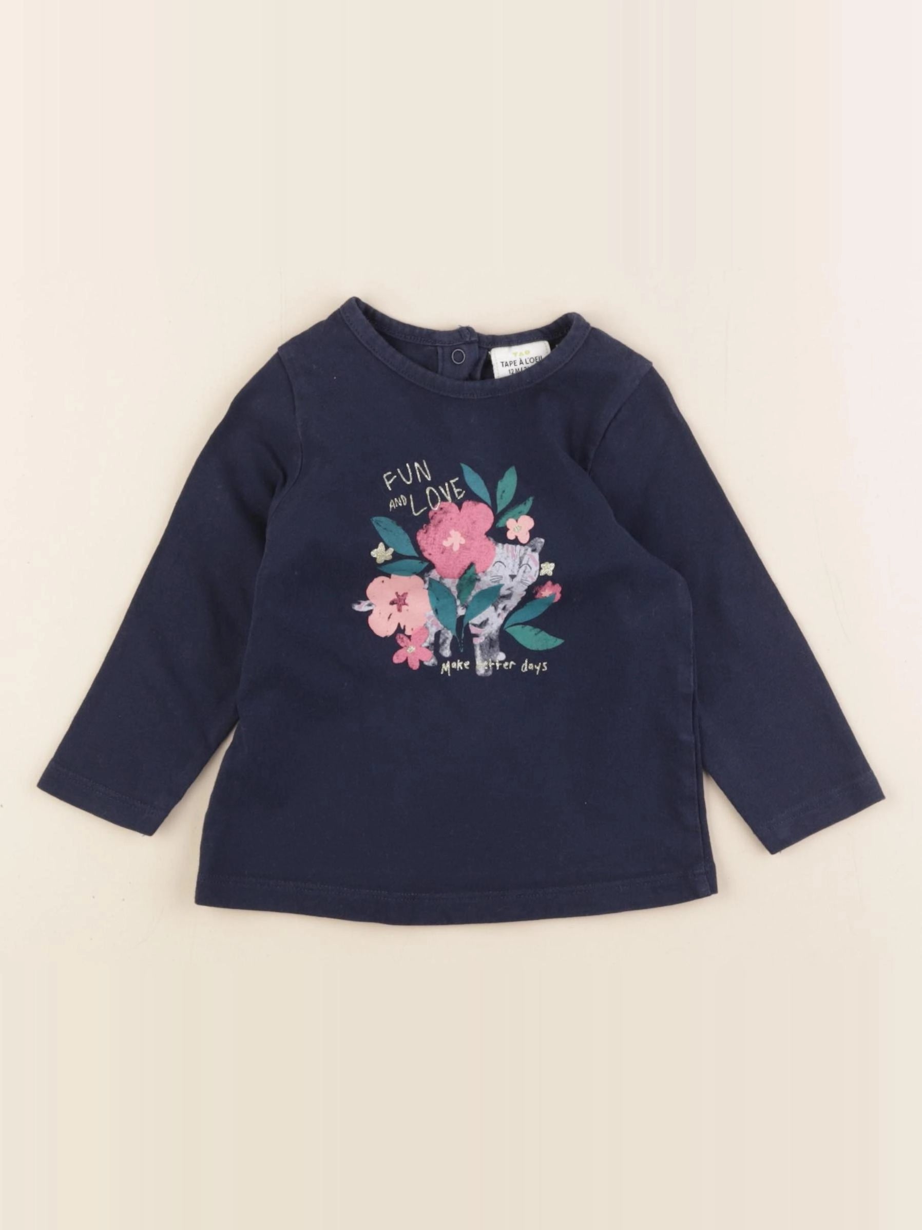 Tape à l'oeil - tee-shirt bleu - 12 mois