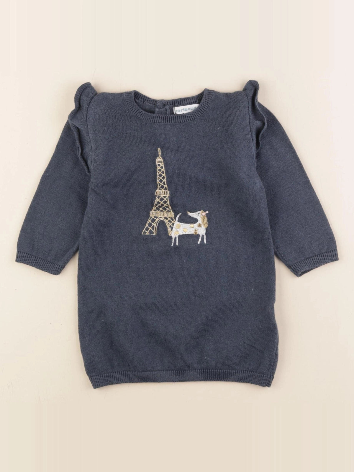 Vertbaudet - robe bleu - 12 mois