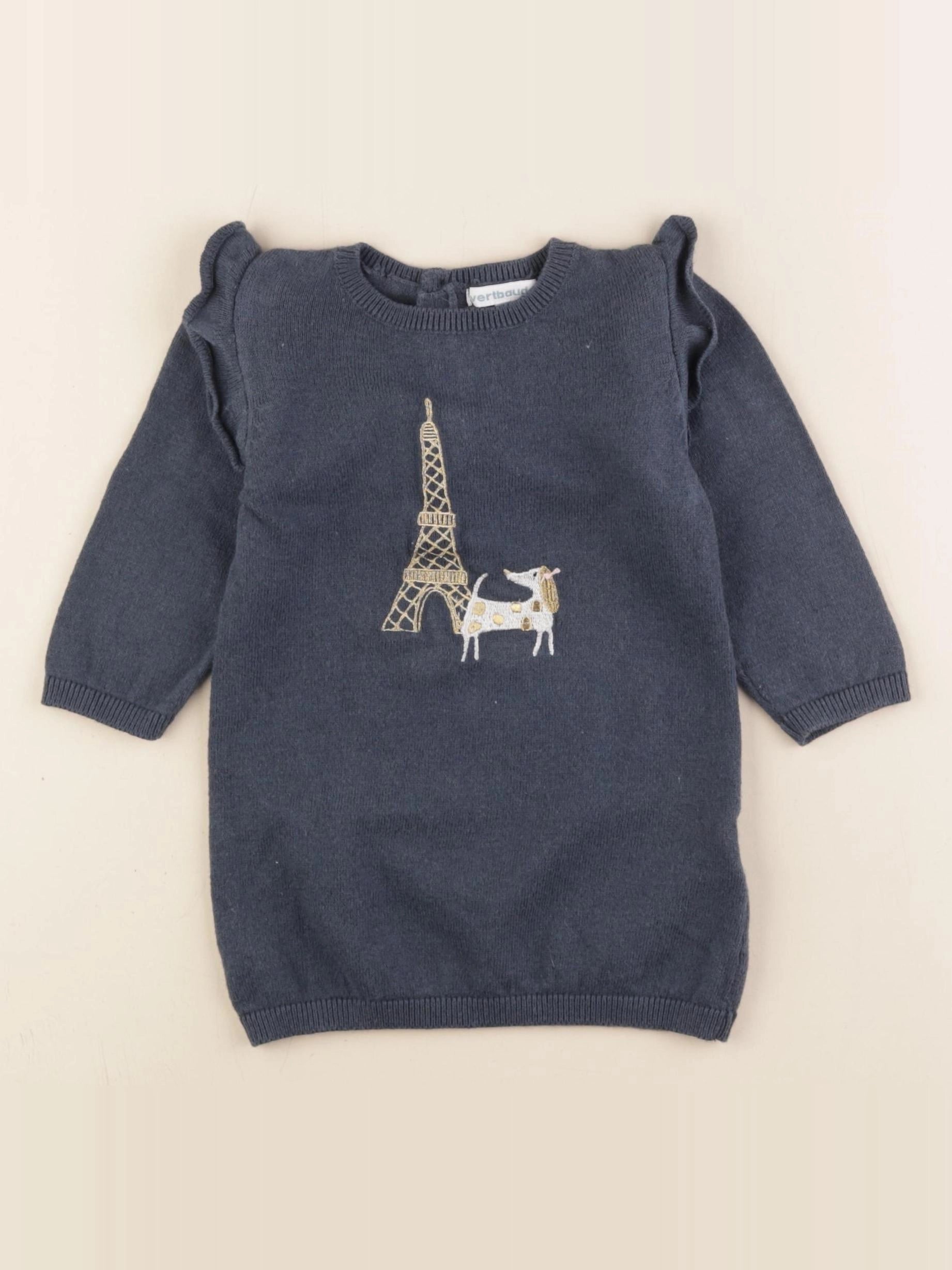 Vertbaudet - robe bleu - 12 mois