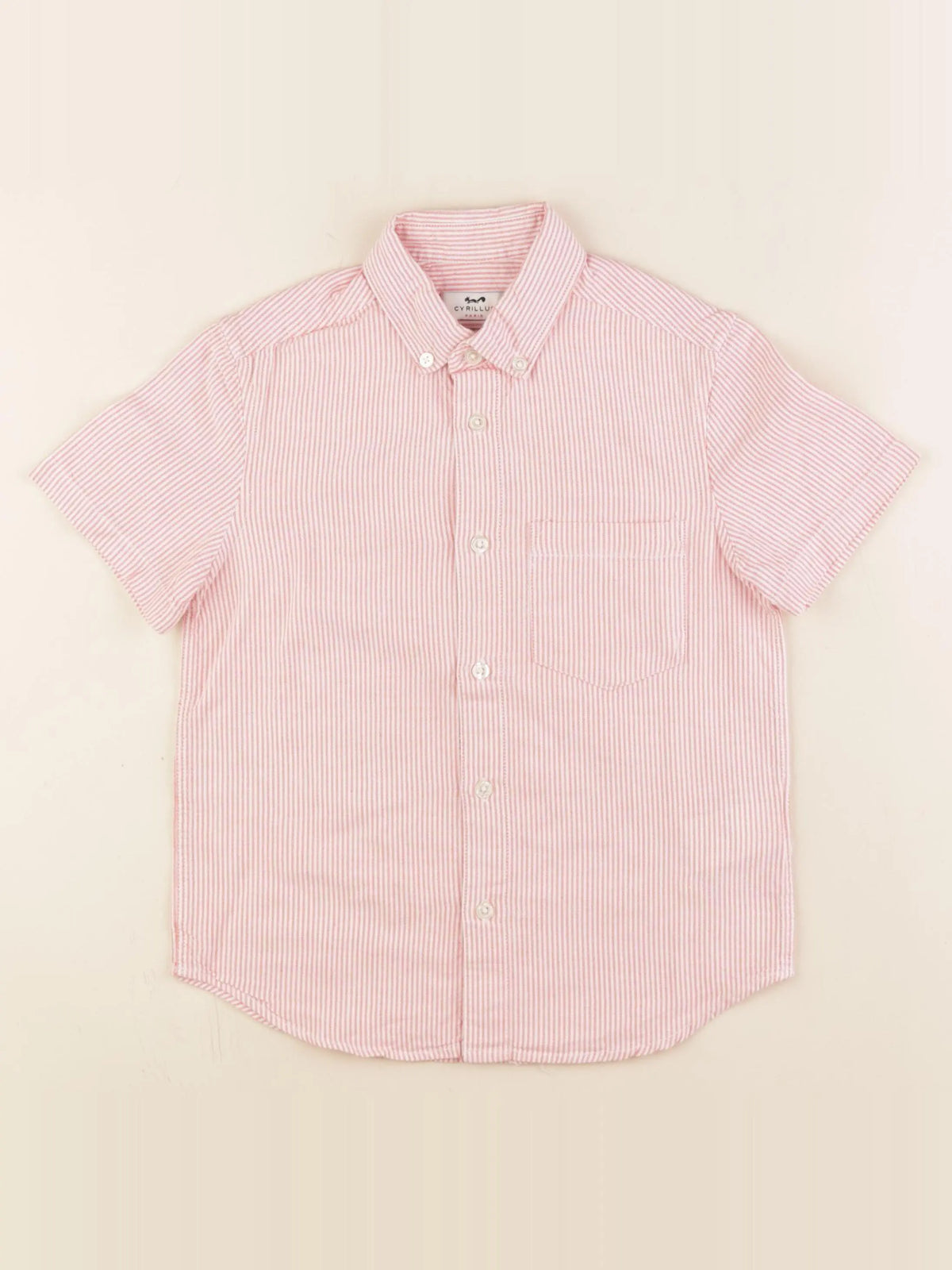 Cyrillus - chemise blanc, rouge - 8 ans