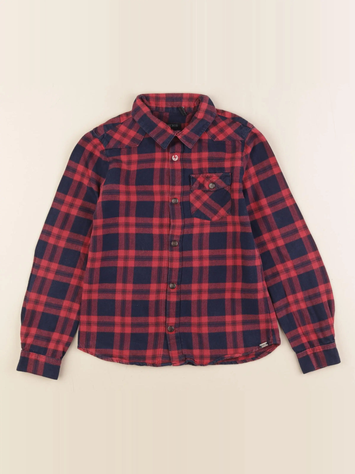 IKKS - chemise bleu, rouge - 8 ans