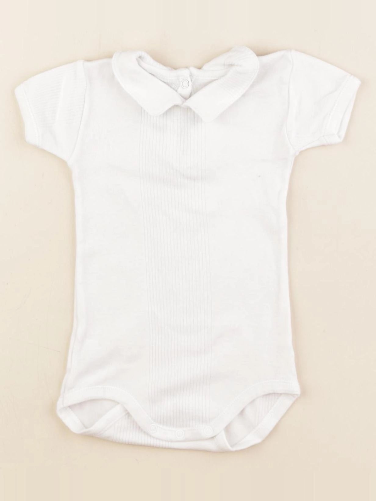 Petit Bateau - body à col blanc - 3 mois