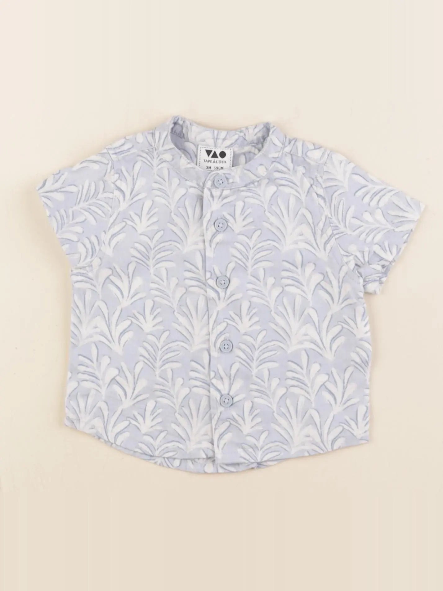 Tape à l'oeil - chemise bleu, blanc - 3 mois