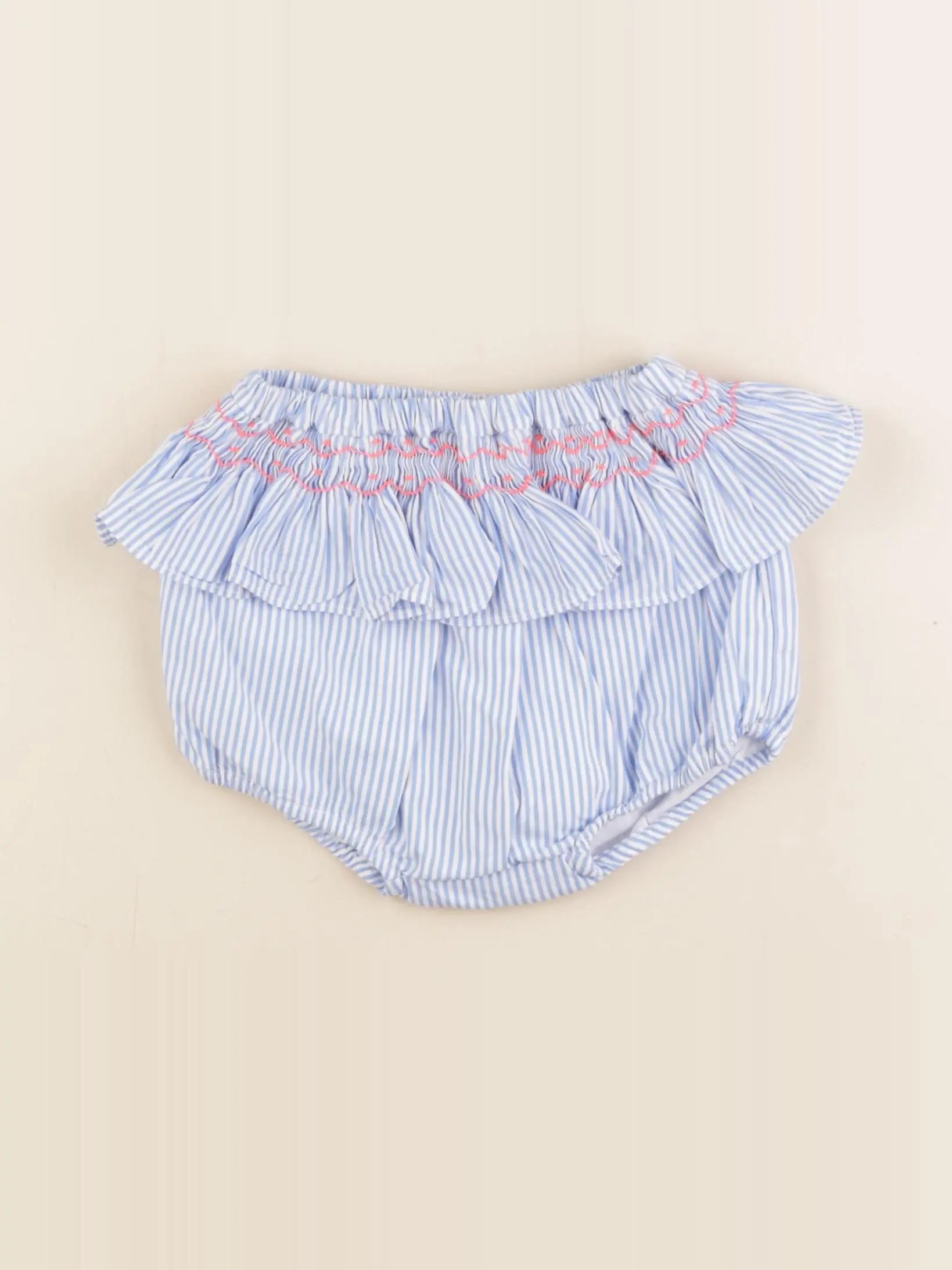 Jacadi - bloomer volants au dos blanc, bleu - 18 mois