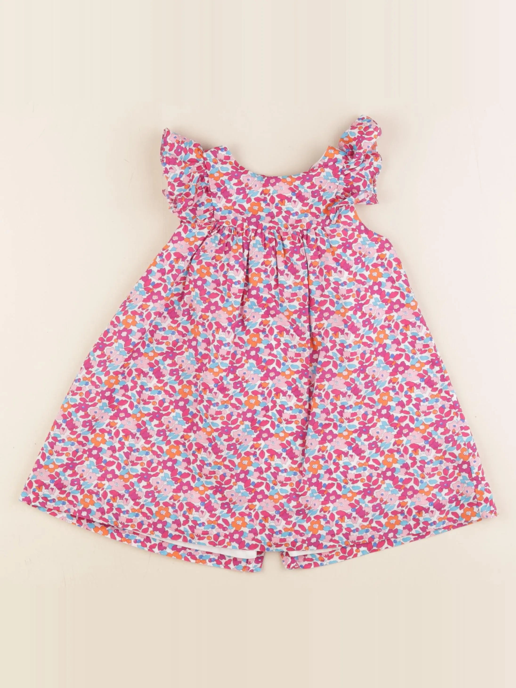 Jacadi - robe liberty bleu, rose - 24 mois