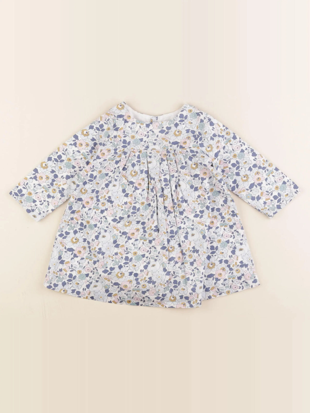 Jacadi - robe liberty bleu, rose - 12 mois