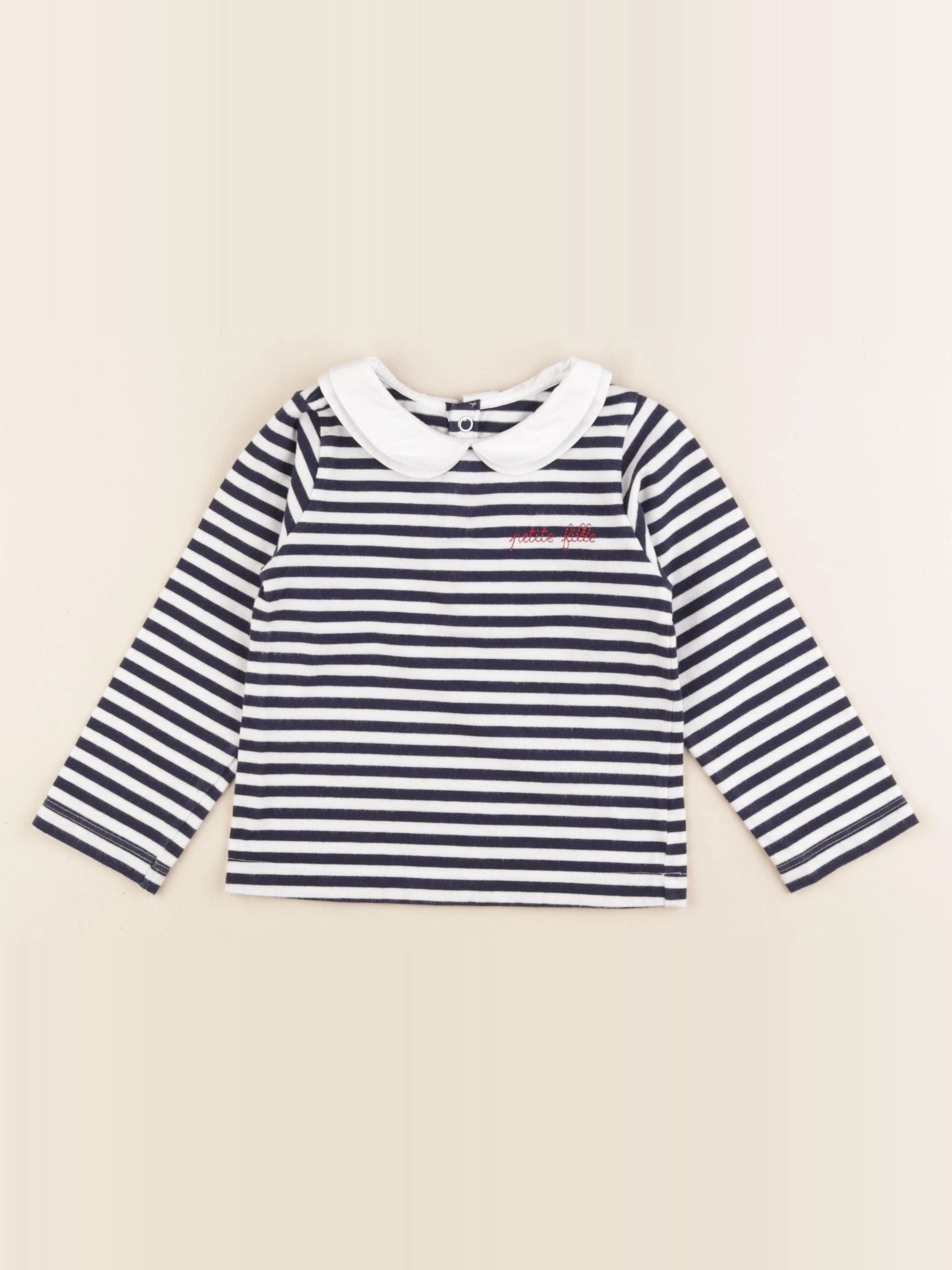 Jacadi - tee-shirt blanc, bleu - 24 mois