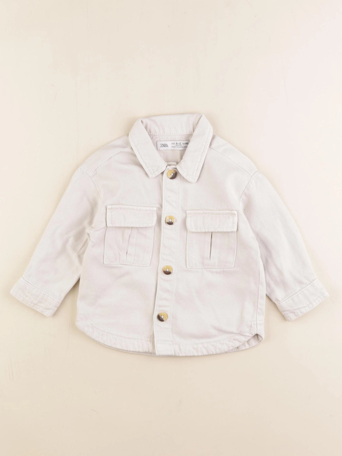 Zara - chemise imprimé au dos beige - 9/12 mois