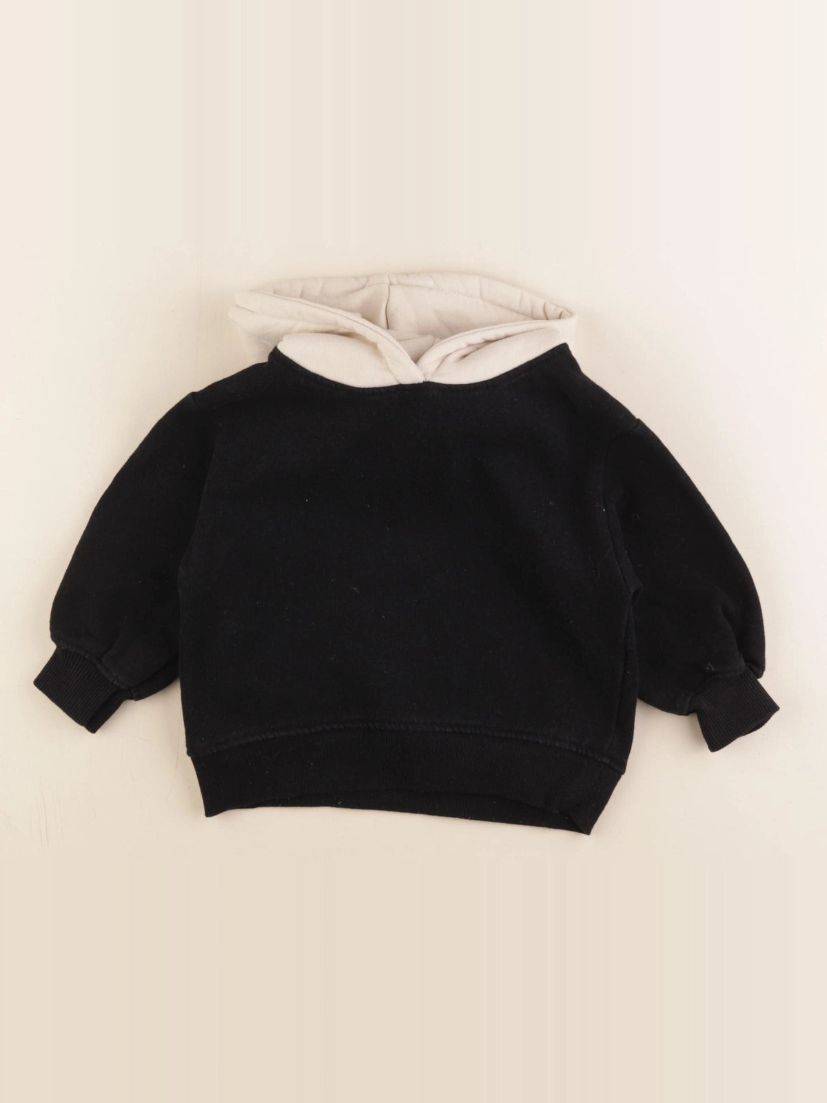 Zara - sweat beige, noir - 12/18 mois