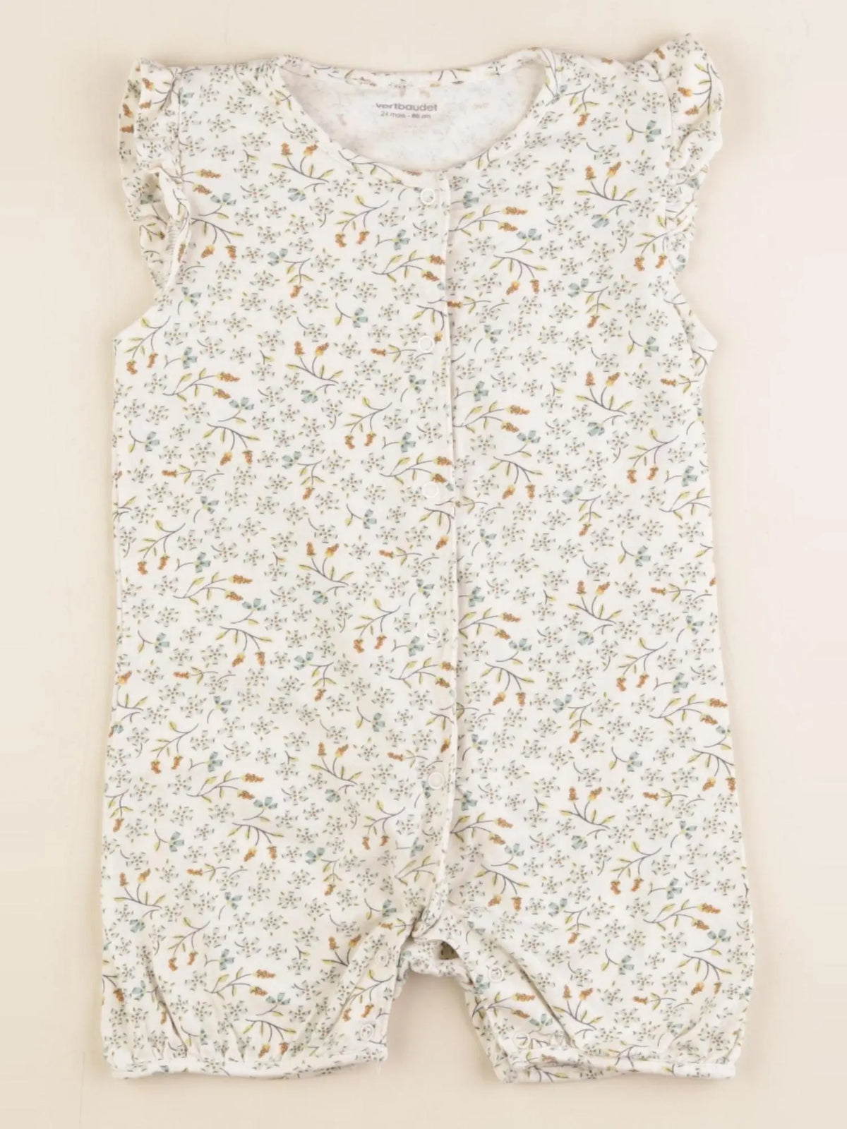 Vertbaudet - pyjama coton beige - 24 mois