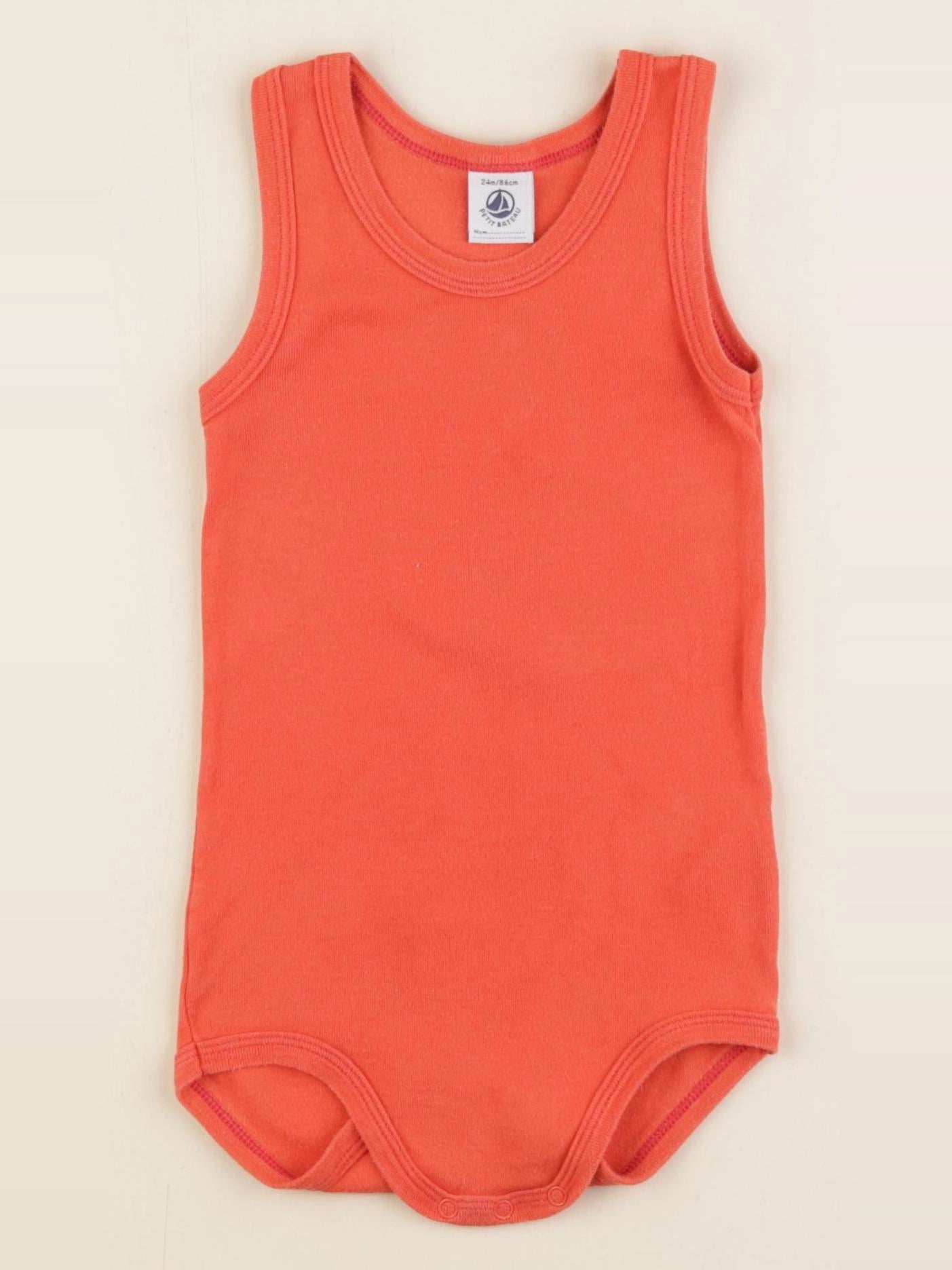 Petit Bateau - body orange - 24 mois