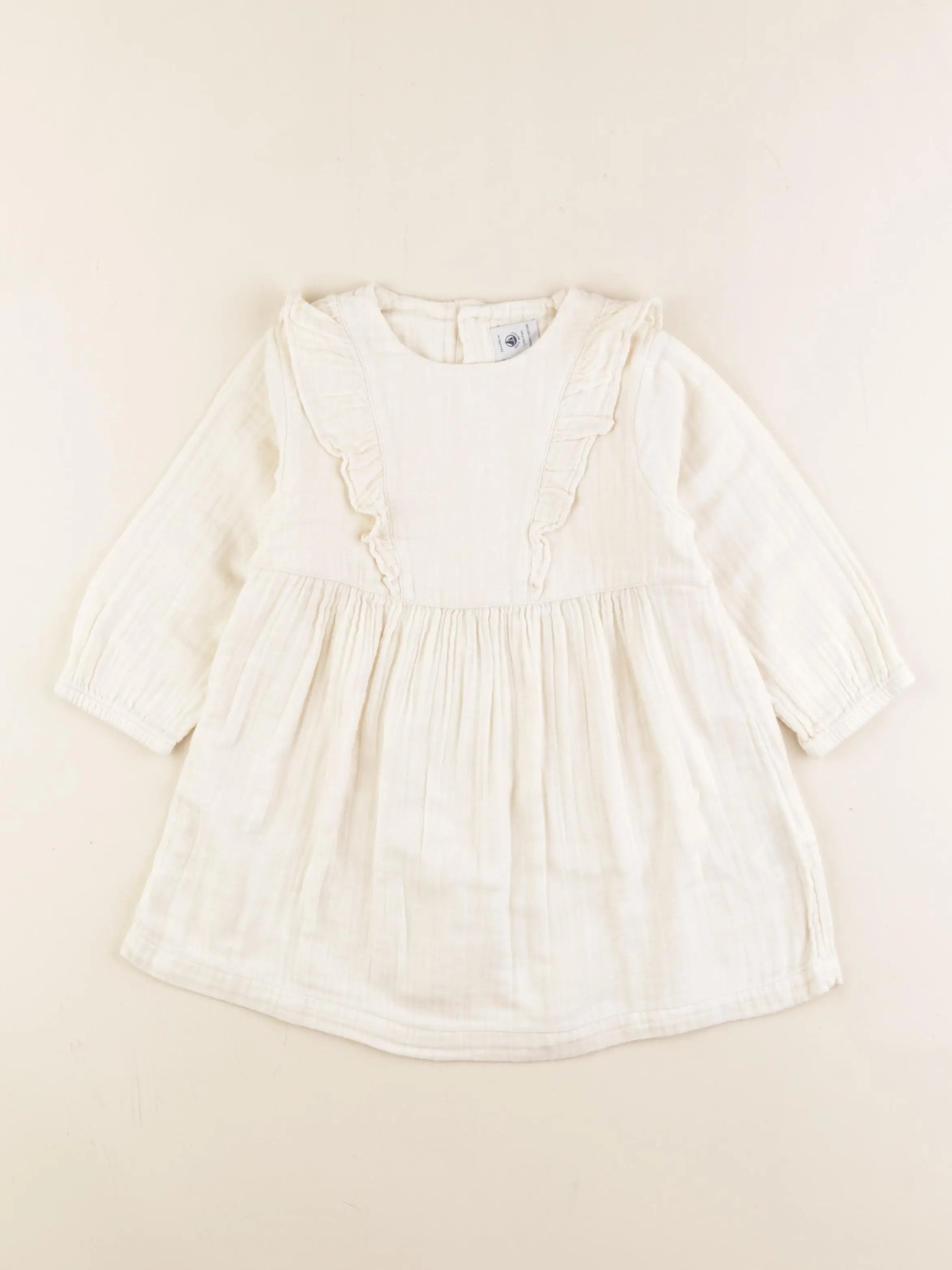 Petit Bateau - robe beige - 24 mois