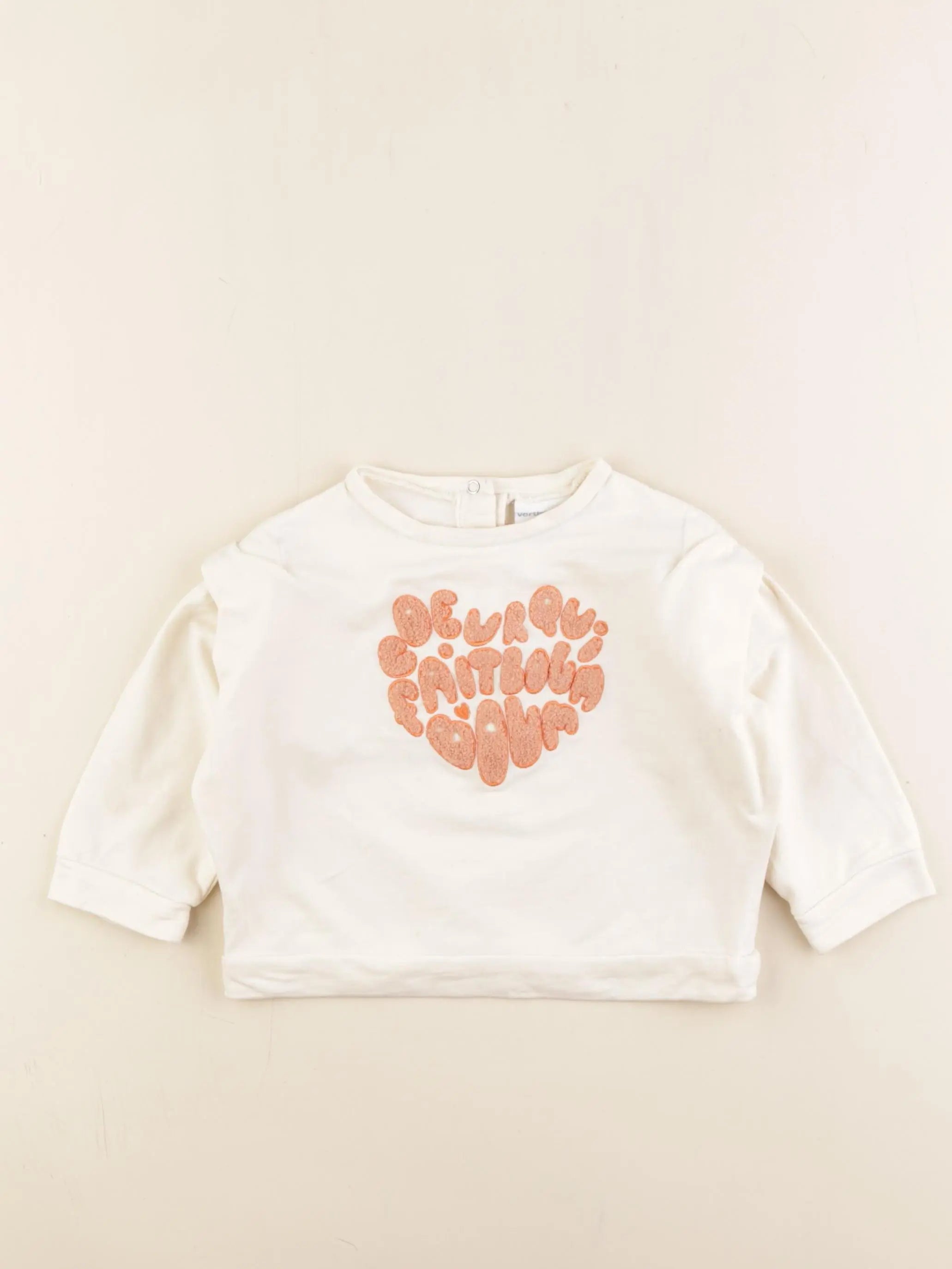 Vertbaudet - sweat beige - 18 mois