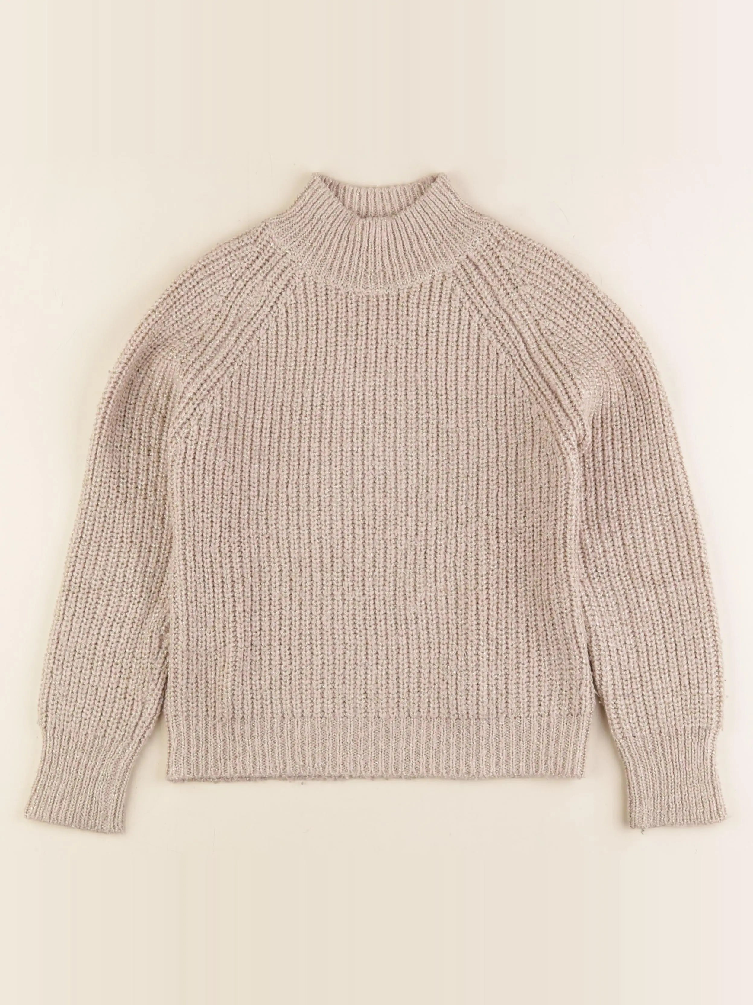 Monoprix - pull beige, or - 10 ans