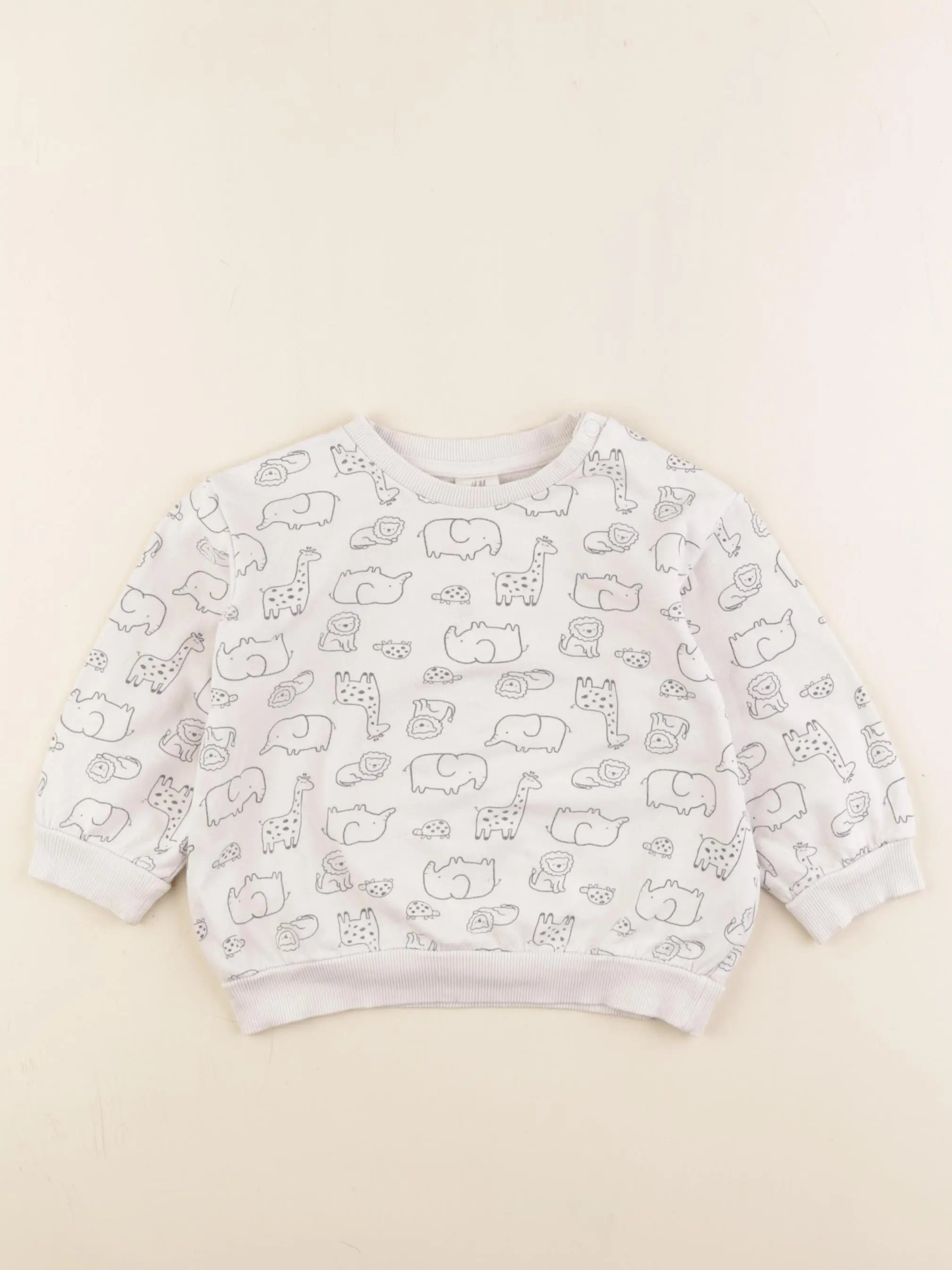 H&M - sweat blanc - 9/12 mois