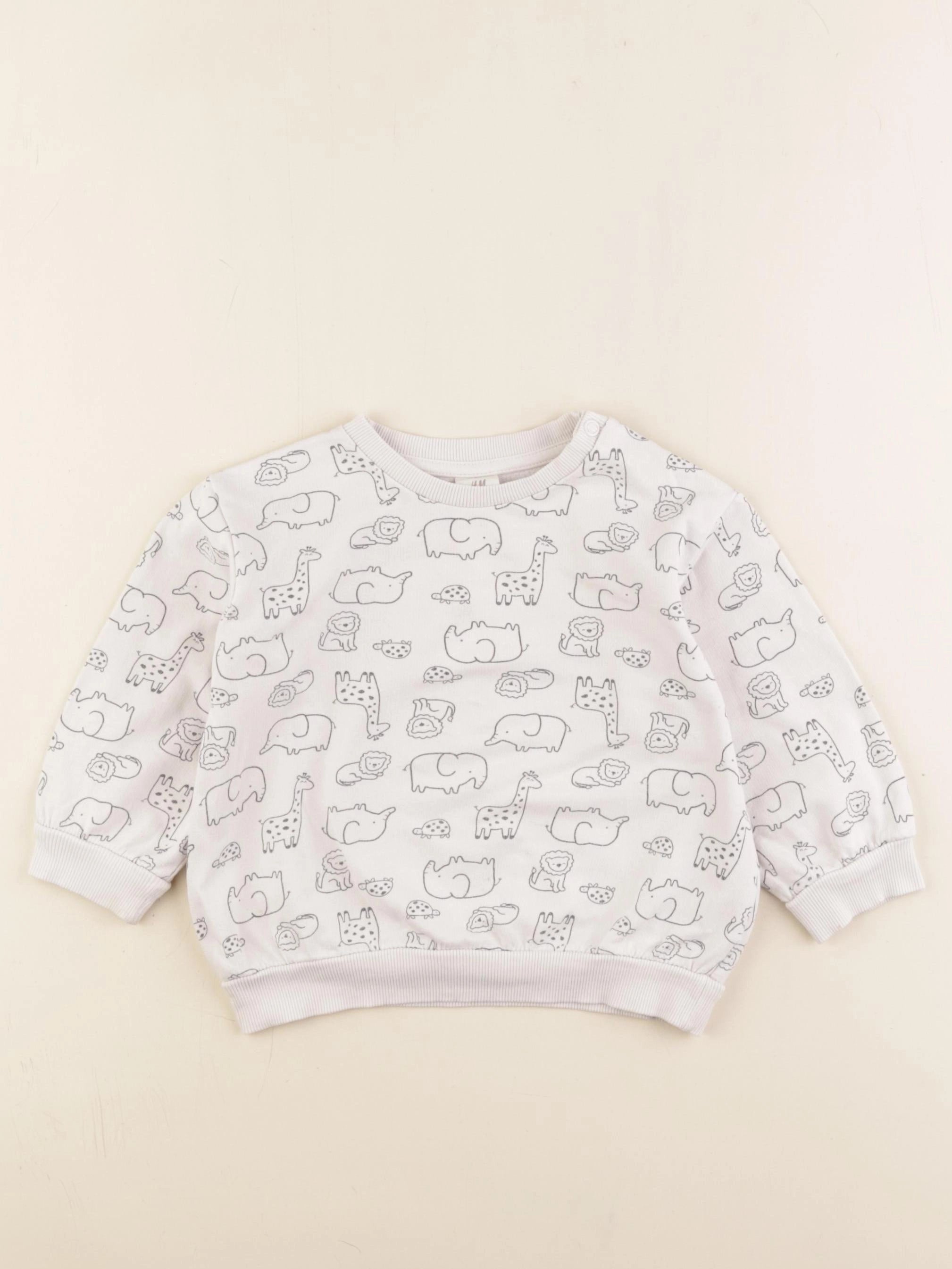 H&M - sweat blanc - 9/12 mois