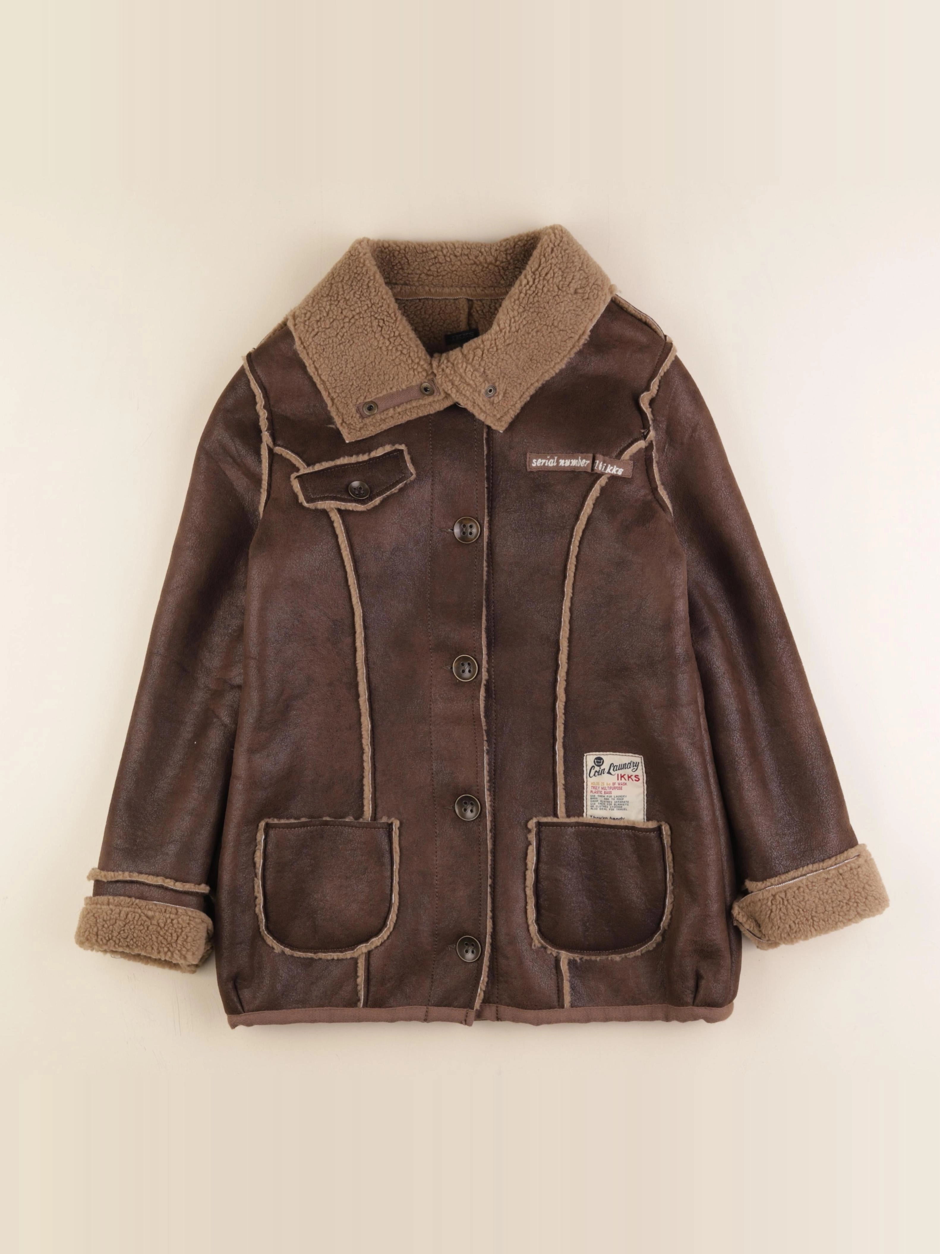 IKKS - veste simili cuir doublé marron - 12 ans