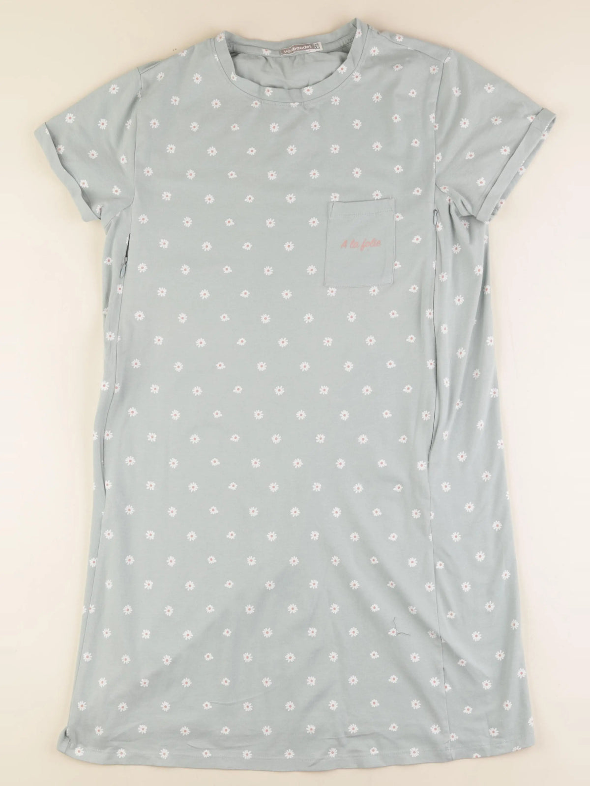 Vertbaudet - chemise de nuit allaitement vert - 38 à 40