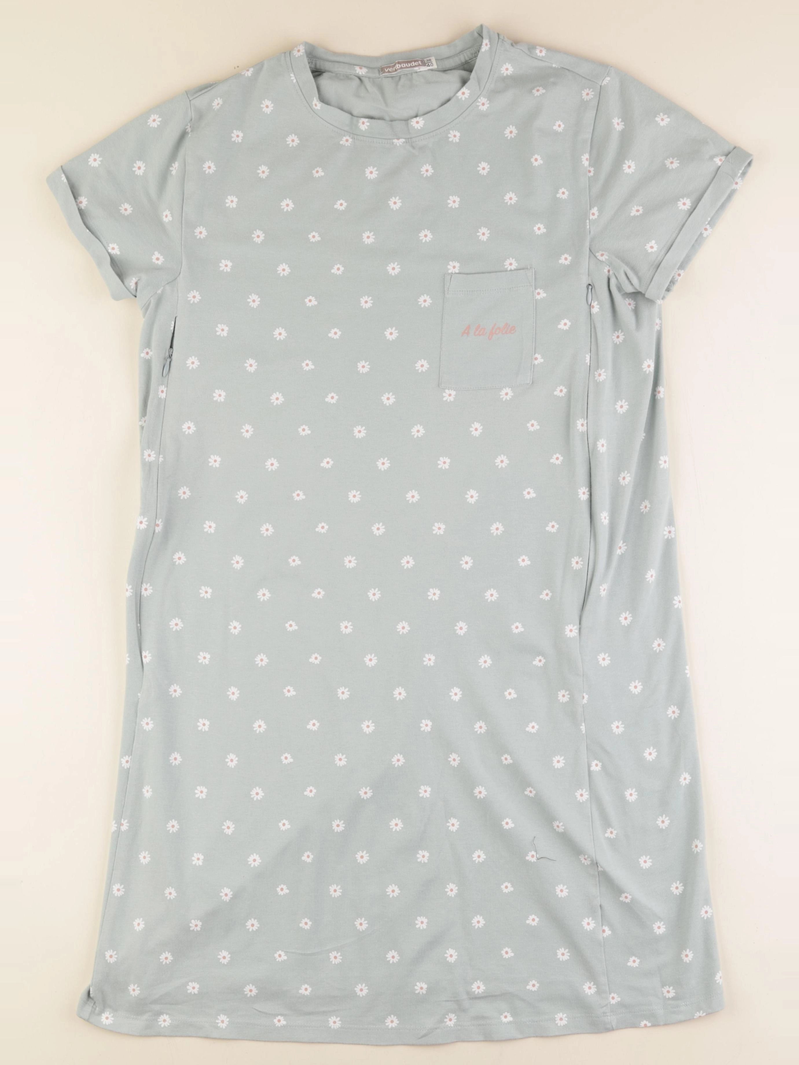 Vertbaudet - chemise de nuit allaitement vert - 38 à 40