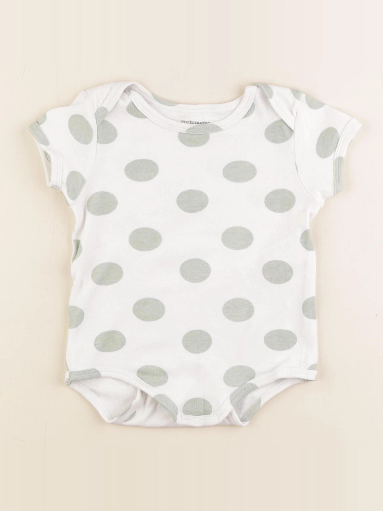 Vertbaudet - body blanc, vert - 18 mois