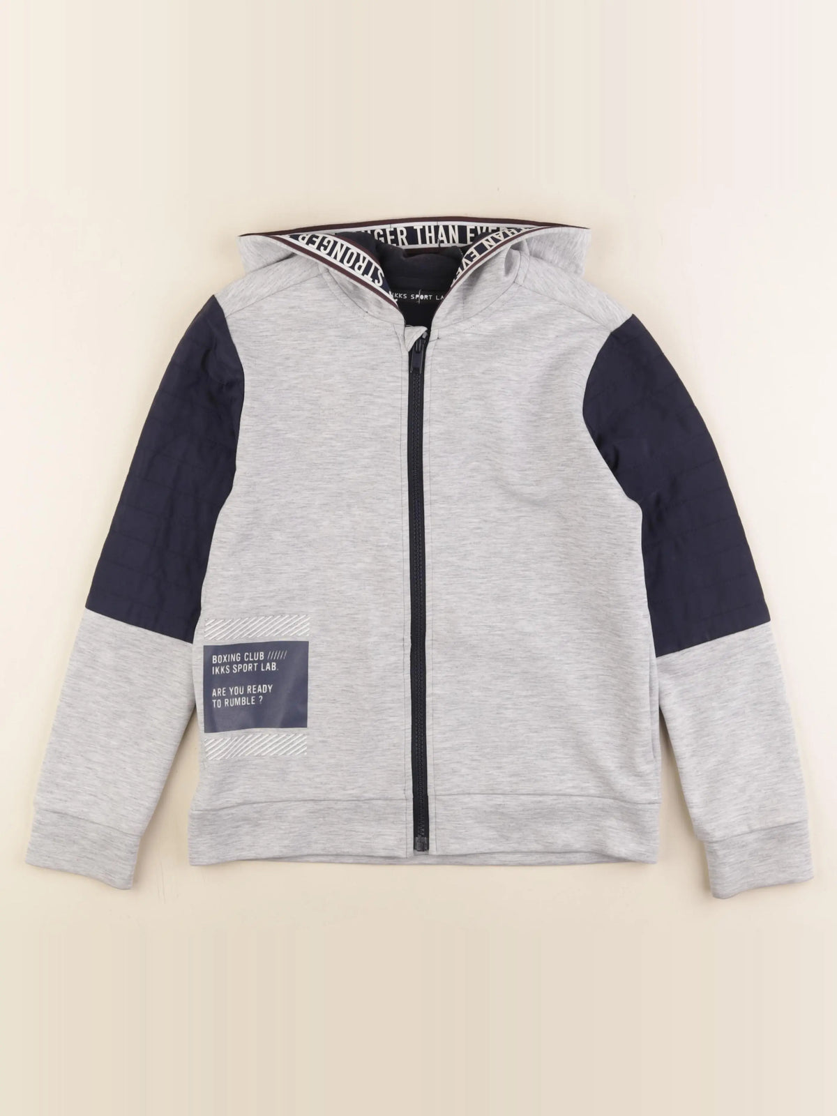 IKKS - sweat gris, bleu - 10 ans