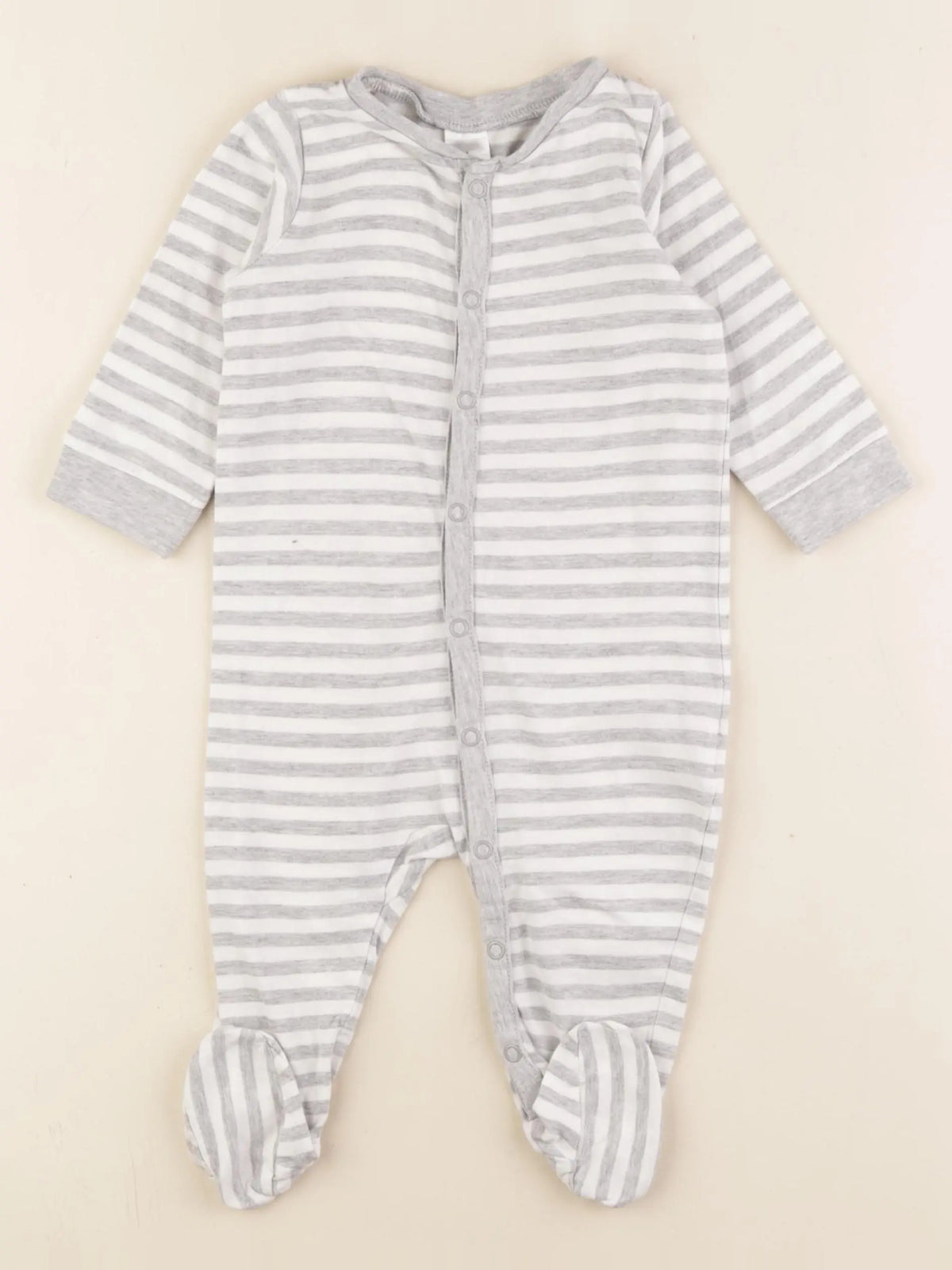 H&M - pyjama coton gris - 6/9 mois