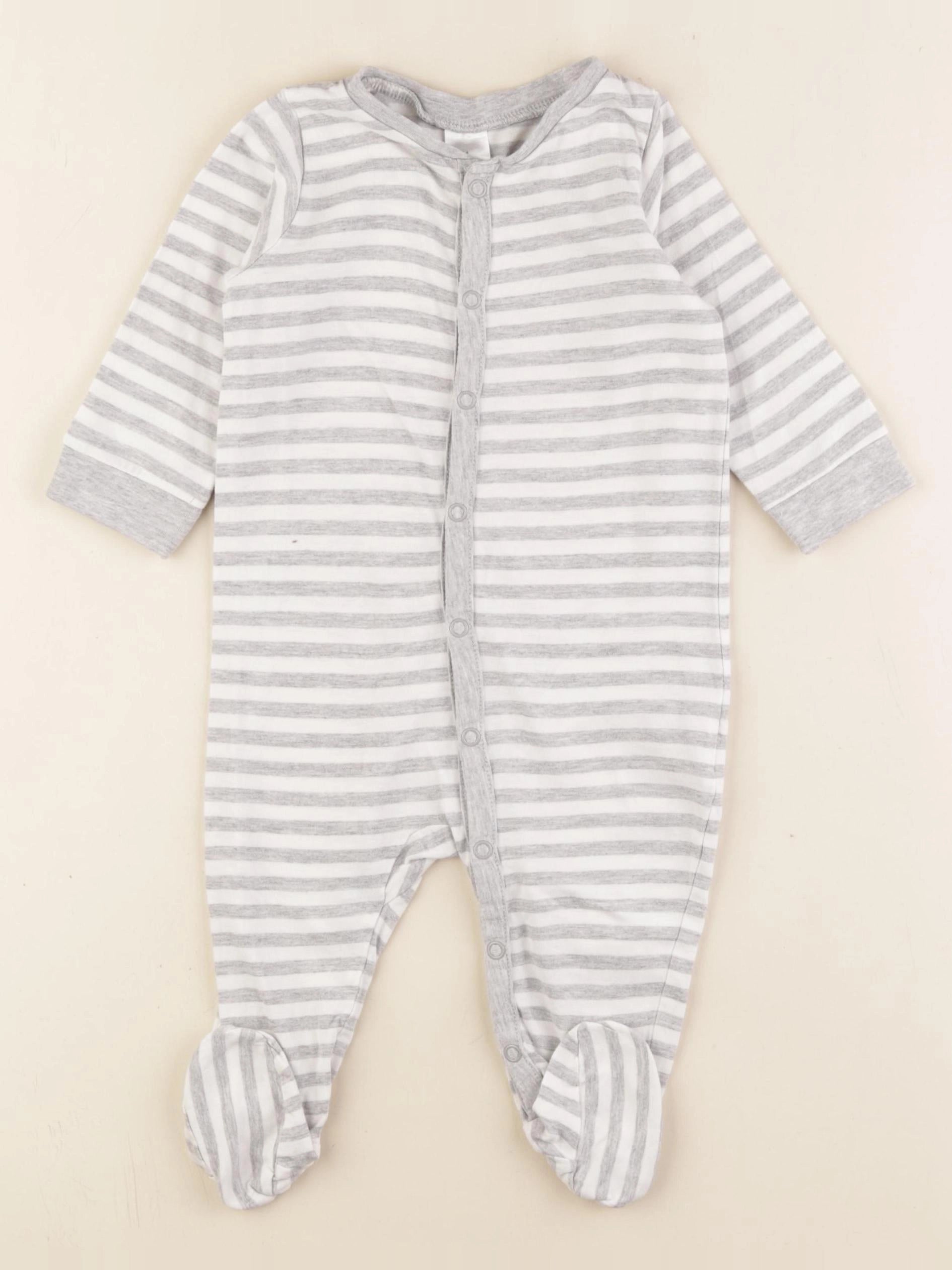 H&M - pyjama coton gris - 6/9 mois