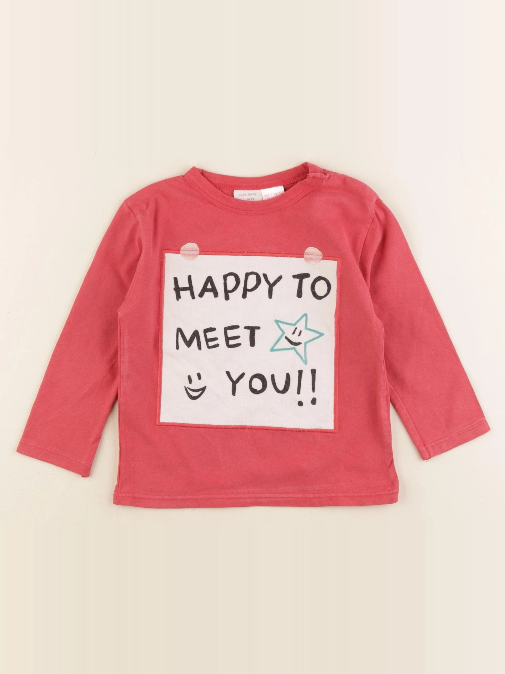 Zara - tee-shirt rouge - 9/12 mois