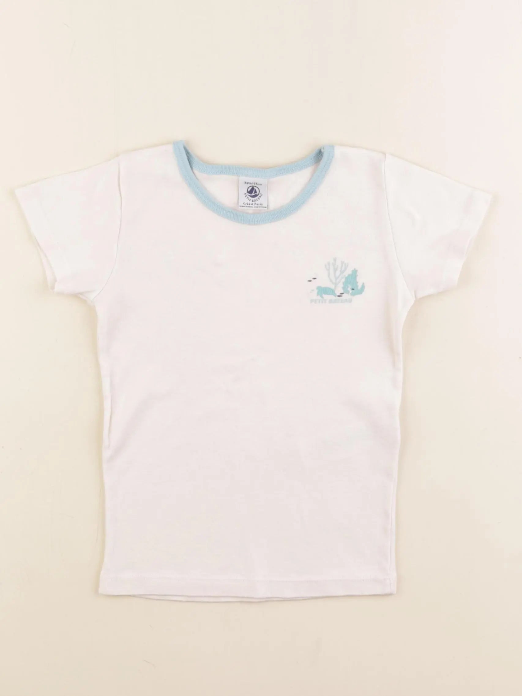 Petit Bateau - tee-shirt beige - 3 ans