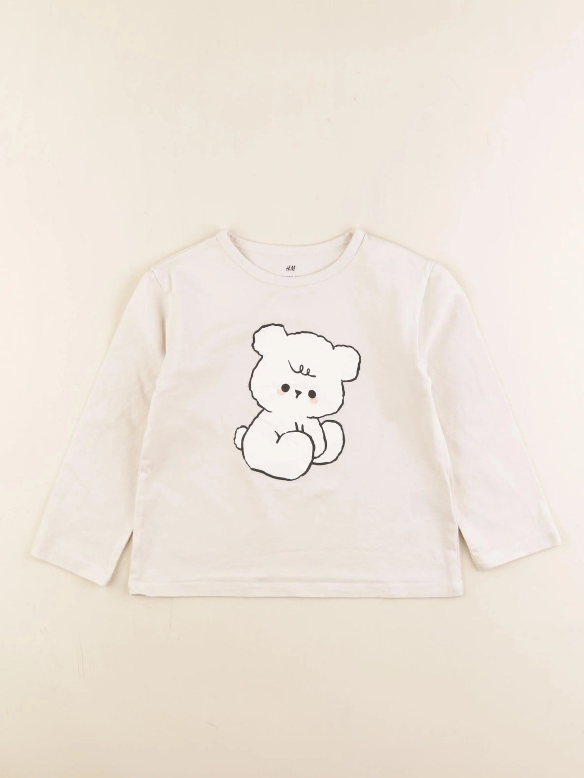 H&M - tee-shirt beige - 2/4 ans