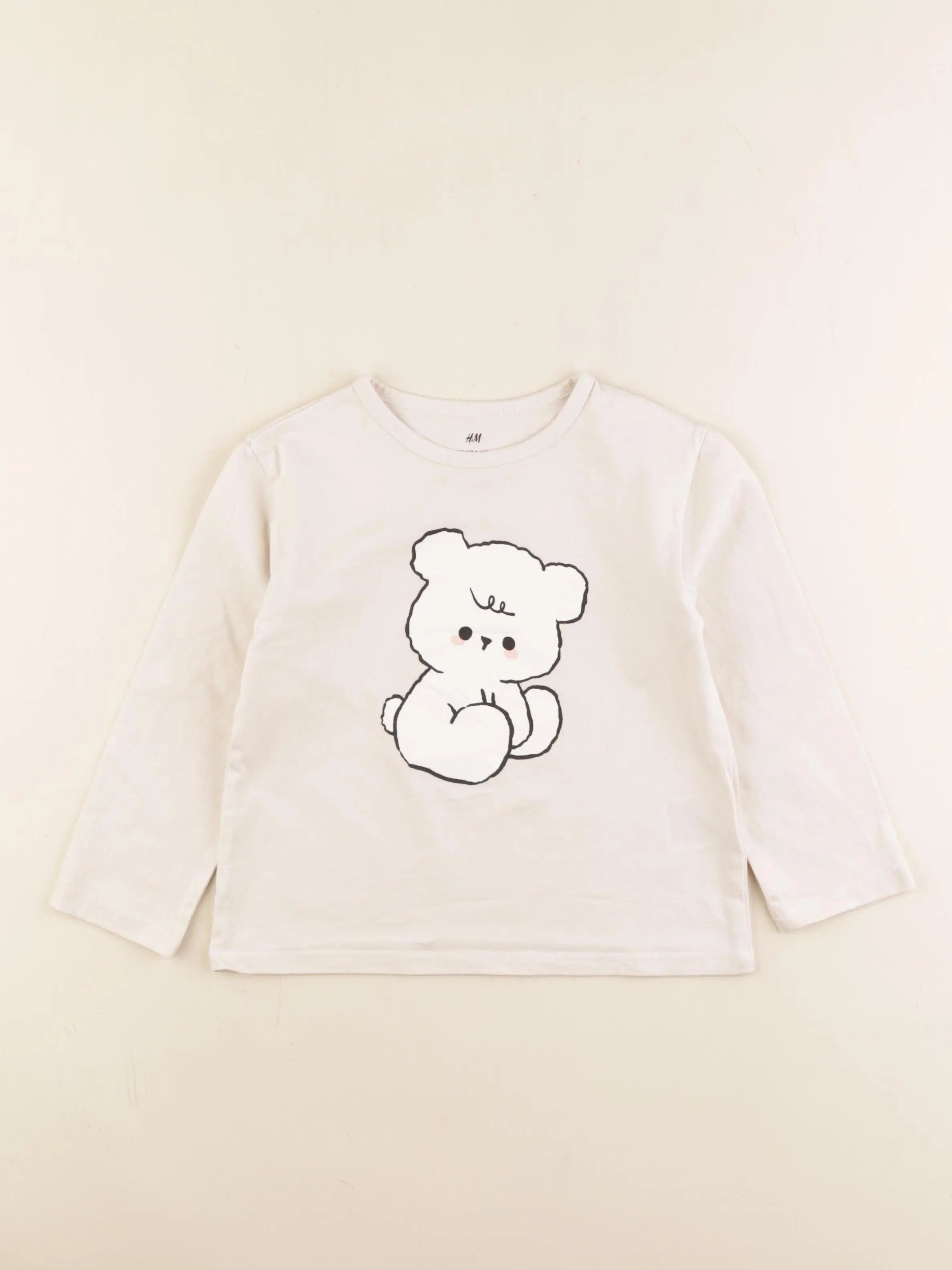 H&M - tee-shirt beige - 2/4 ans