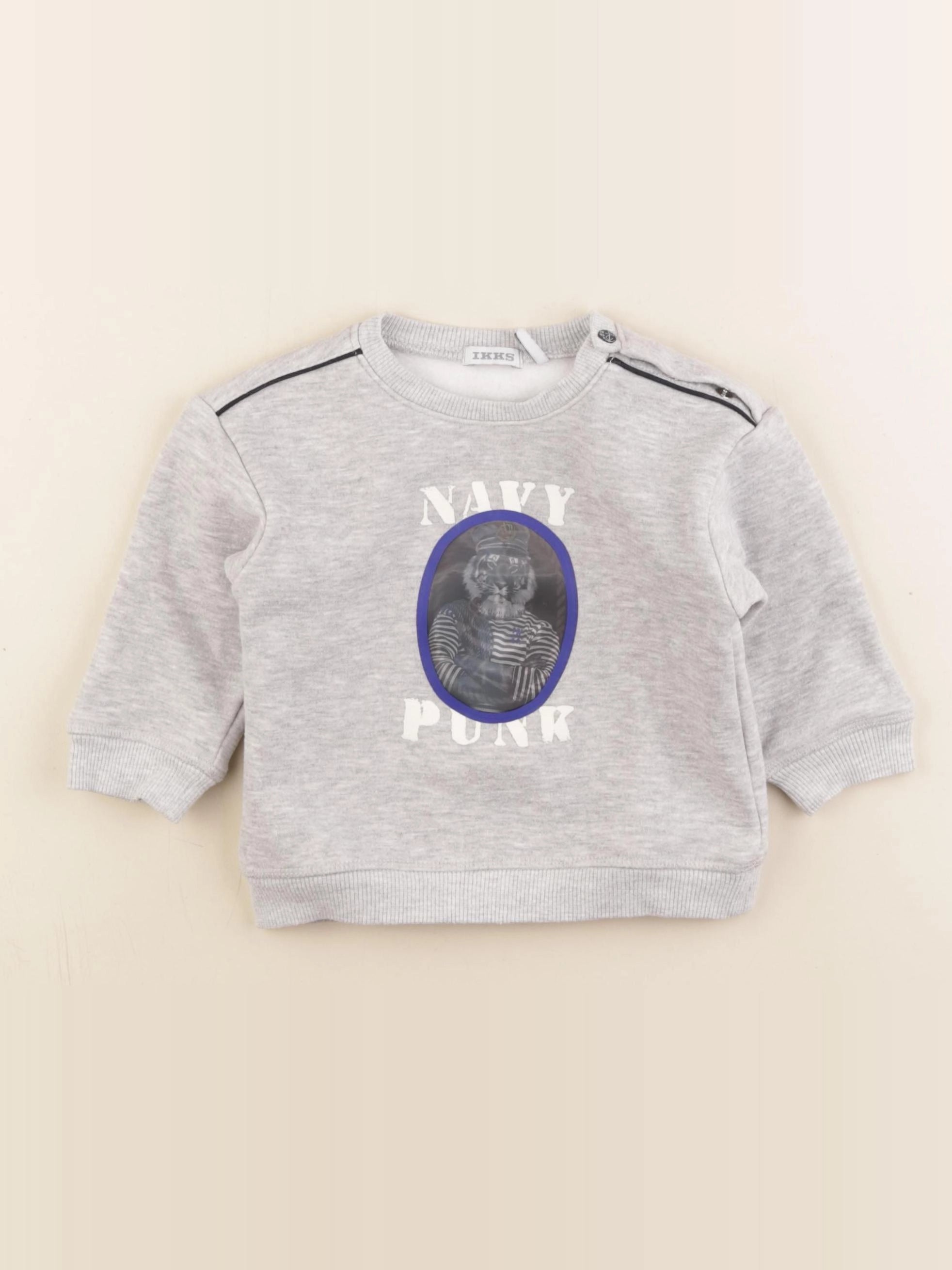 IKKS - sweat gris - 12 mois