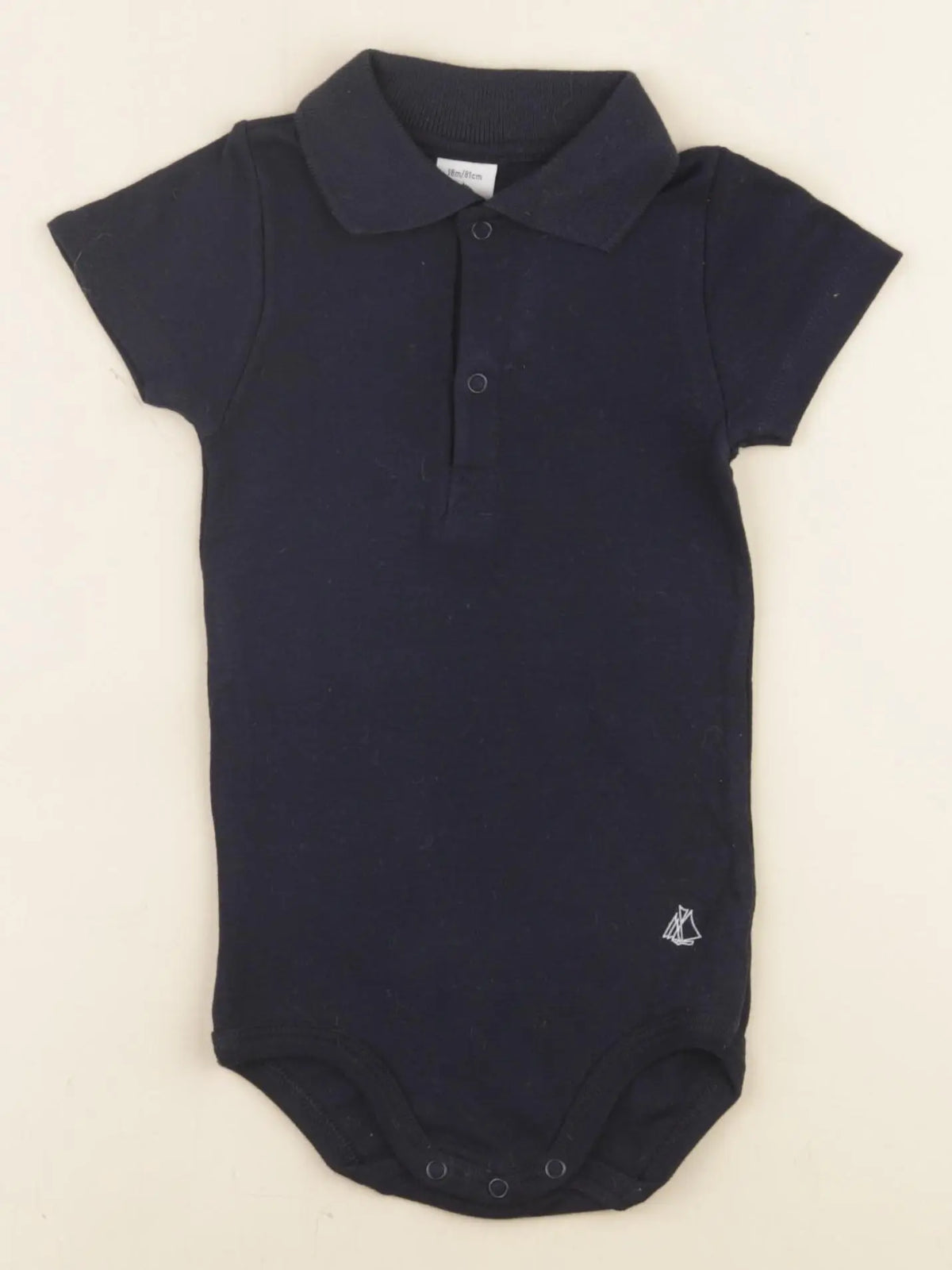 Petit Bateau - body à col bleu - 18 mois