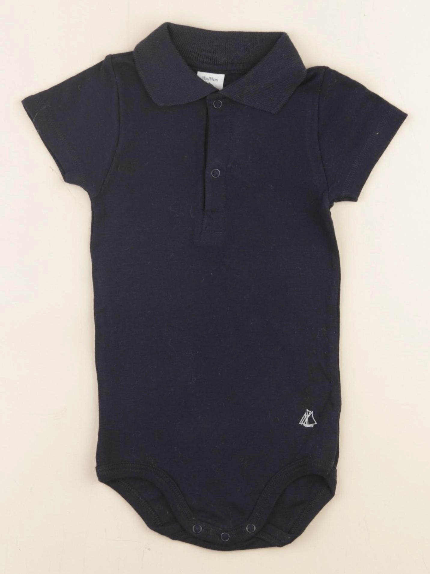 Petit Bateau - body à col bleu - 18 mois