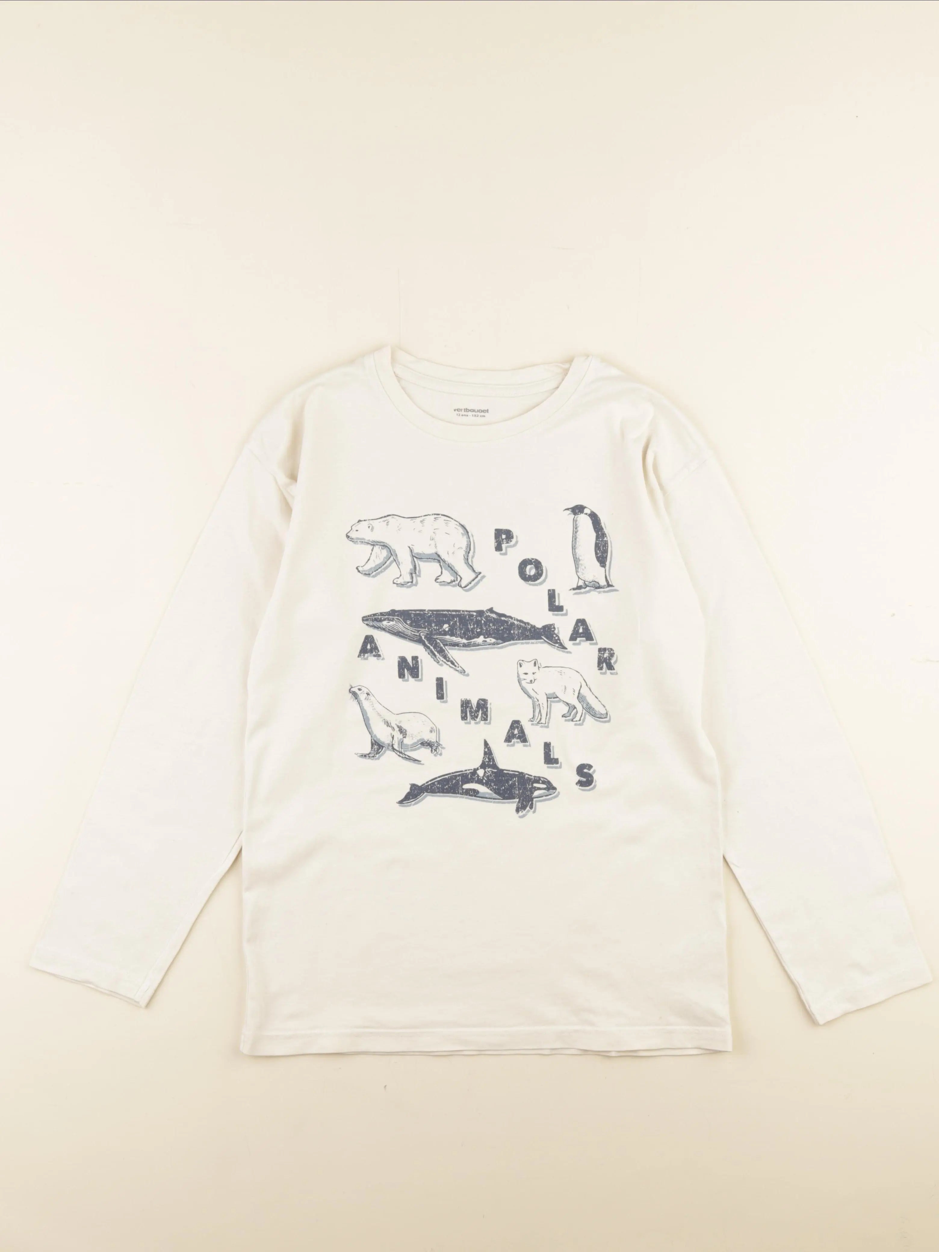 Vertbaudet - tee-shirt beige - 12 ans