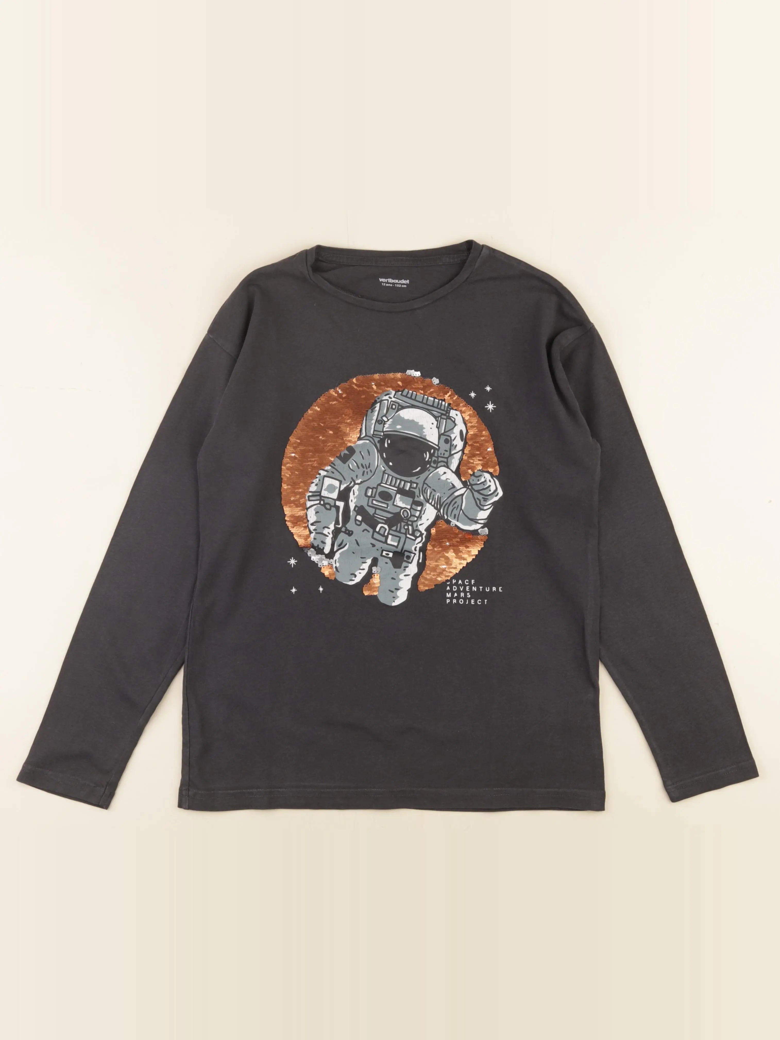 Vertbaudet - tee-shirt marron - 12 ans