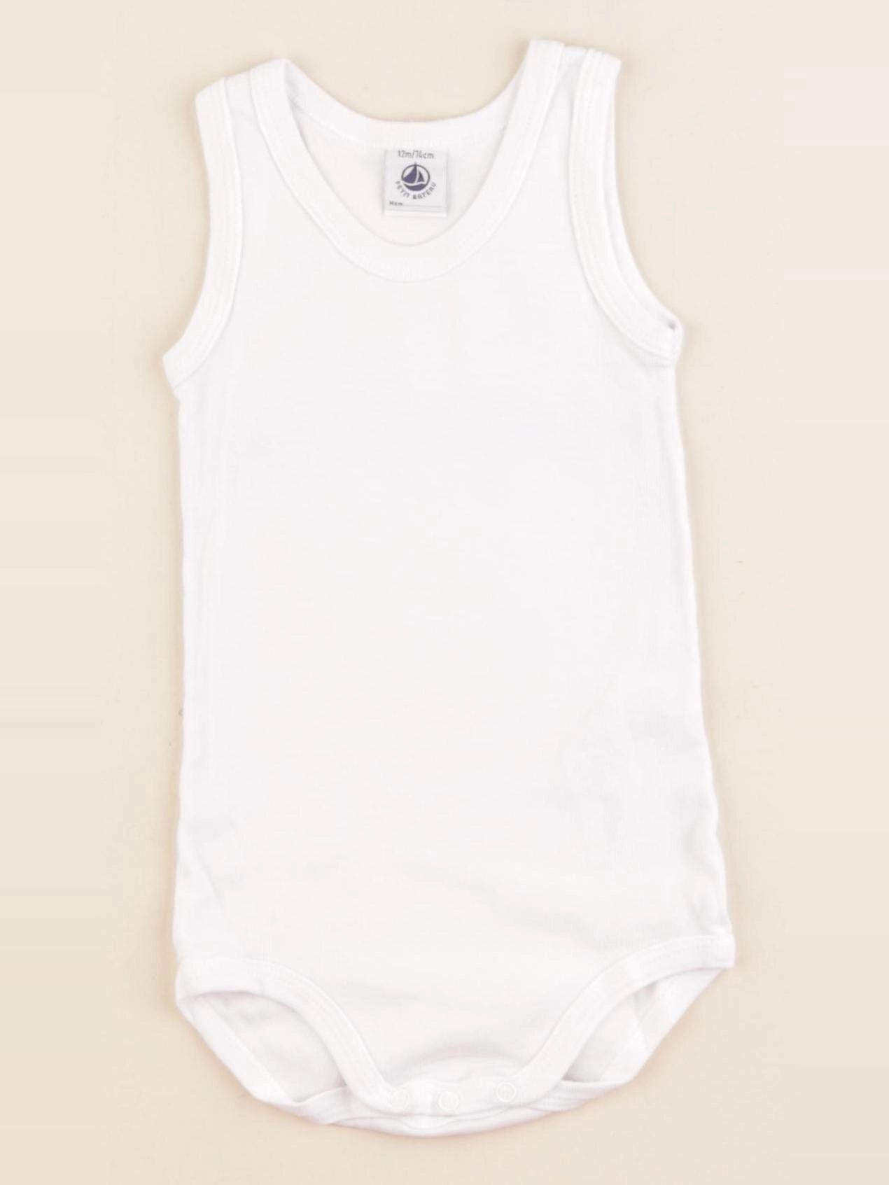 Petit Bateau - body blanc - 12 mois