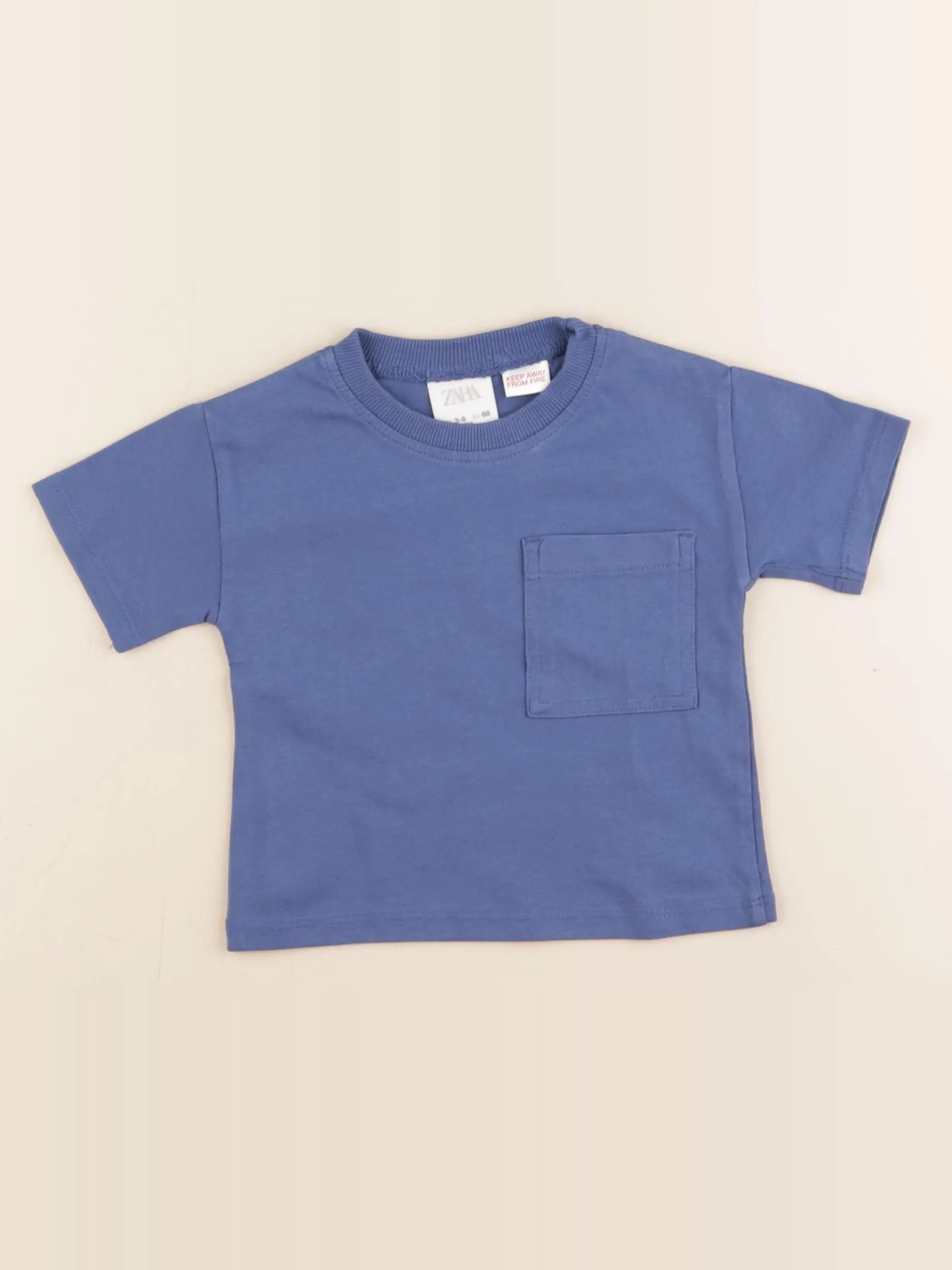 Zara - tee-shirt bleu - 3/6 mois