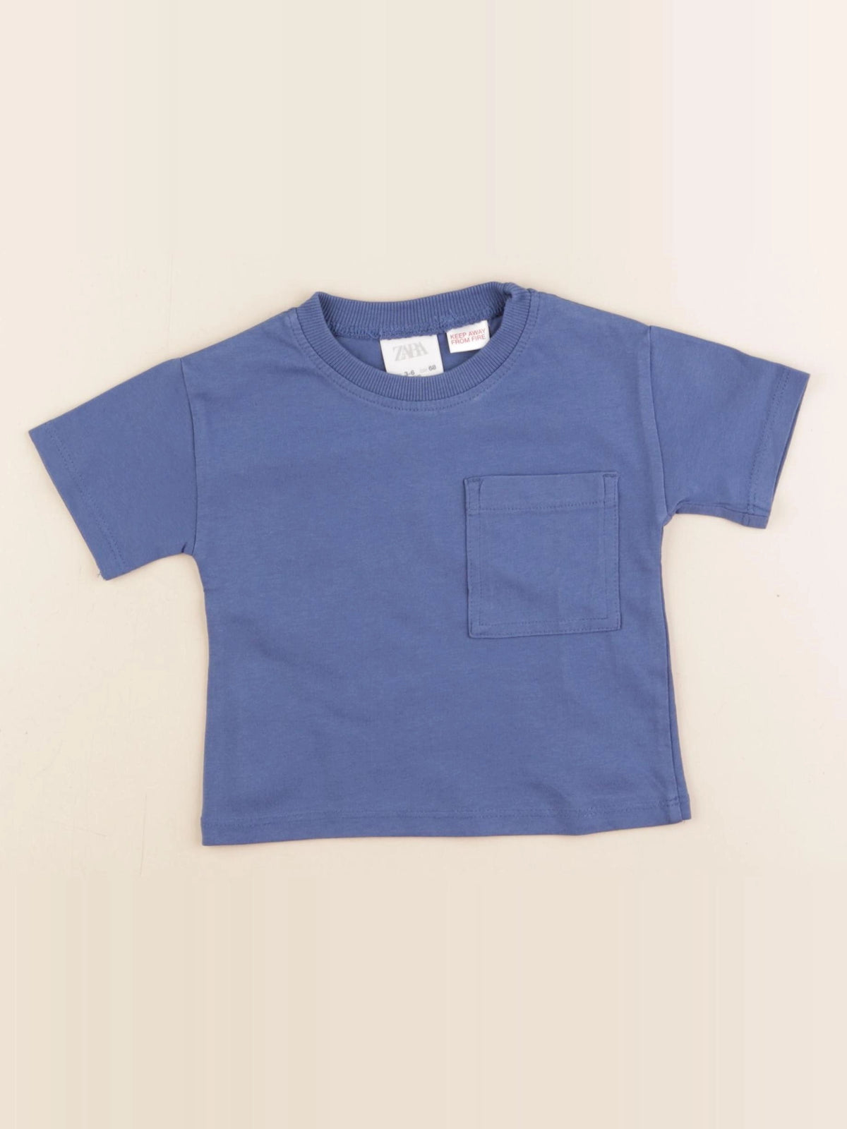 Zara - tee-shirt bleu - 3/6 mois