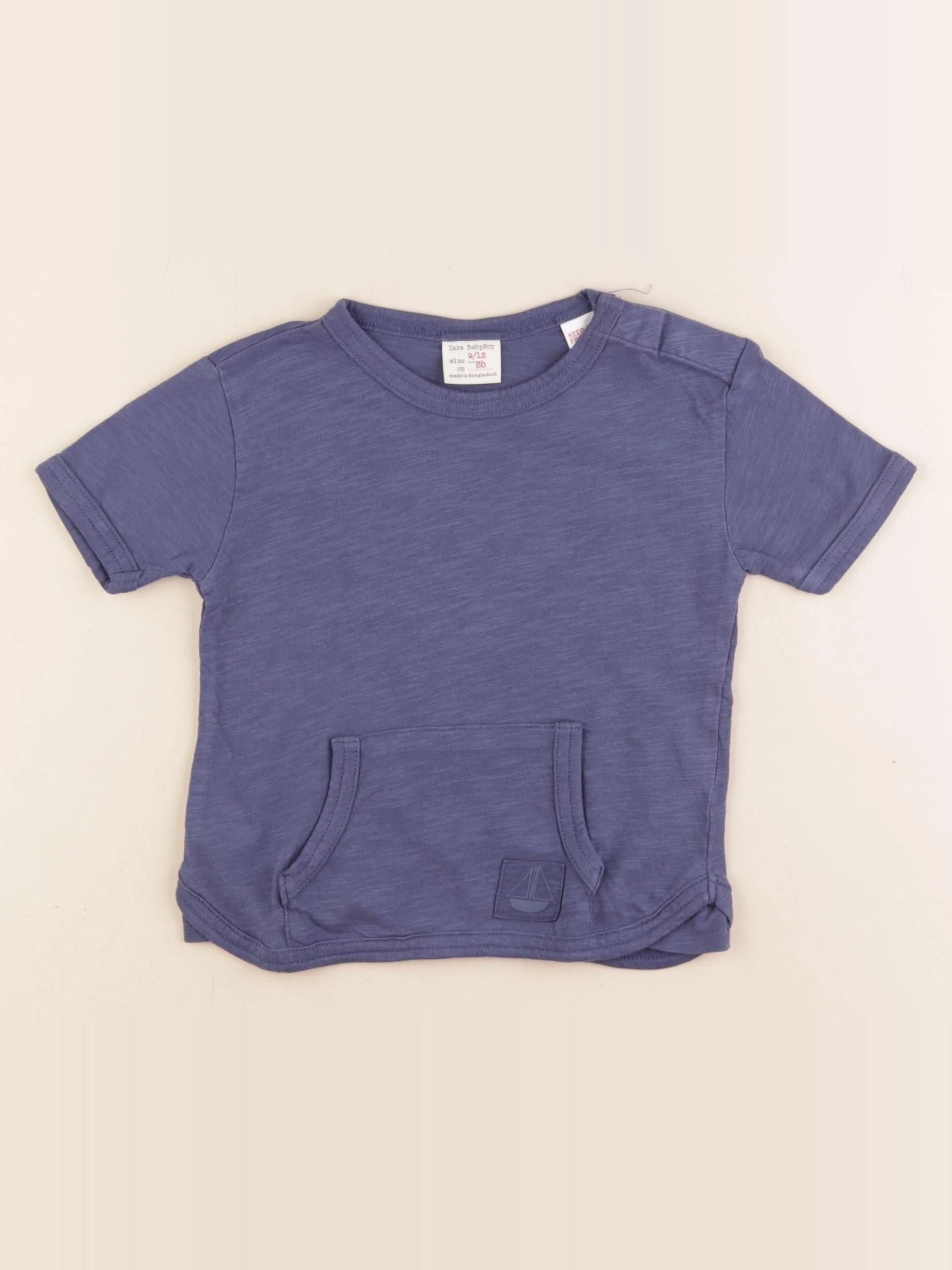 Zara - tee-shirt bleu - 9/12 mois