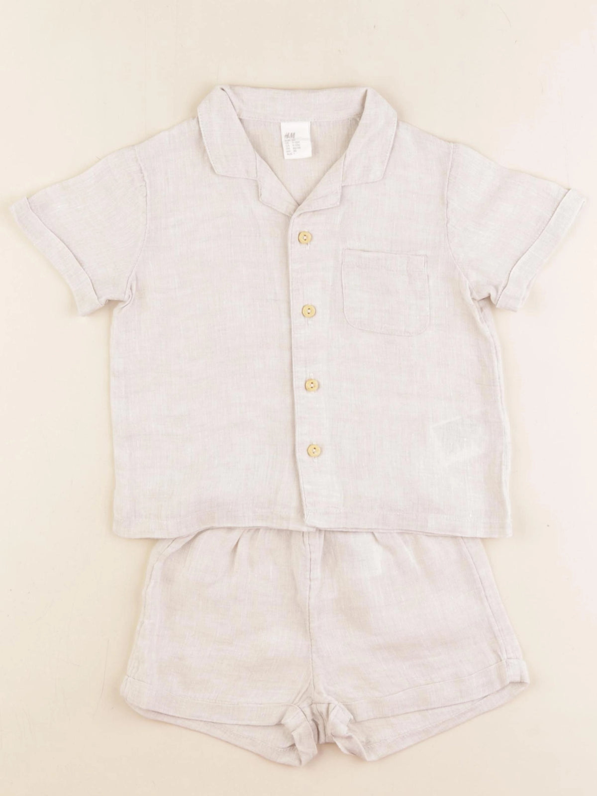 H&M - ensemble beige - 9/12 mois