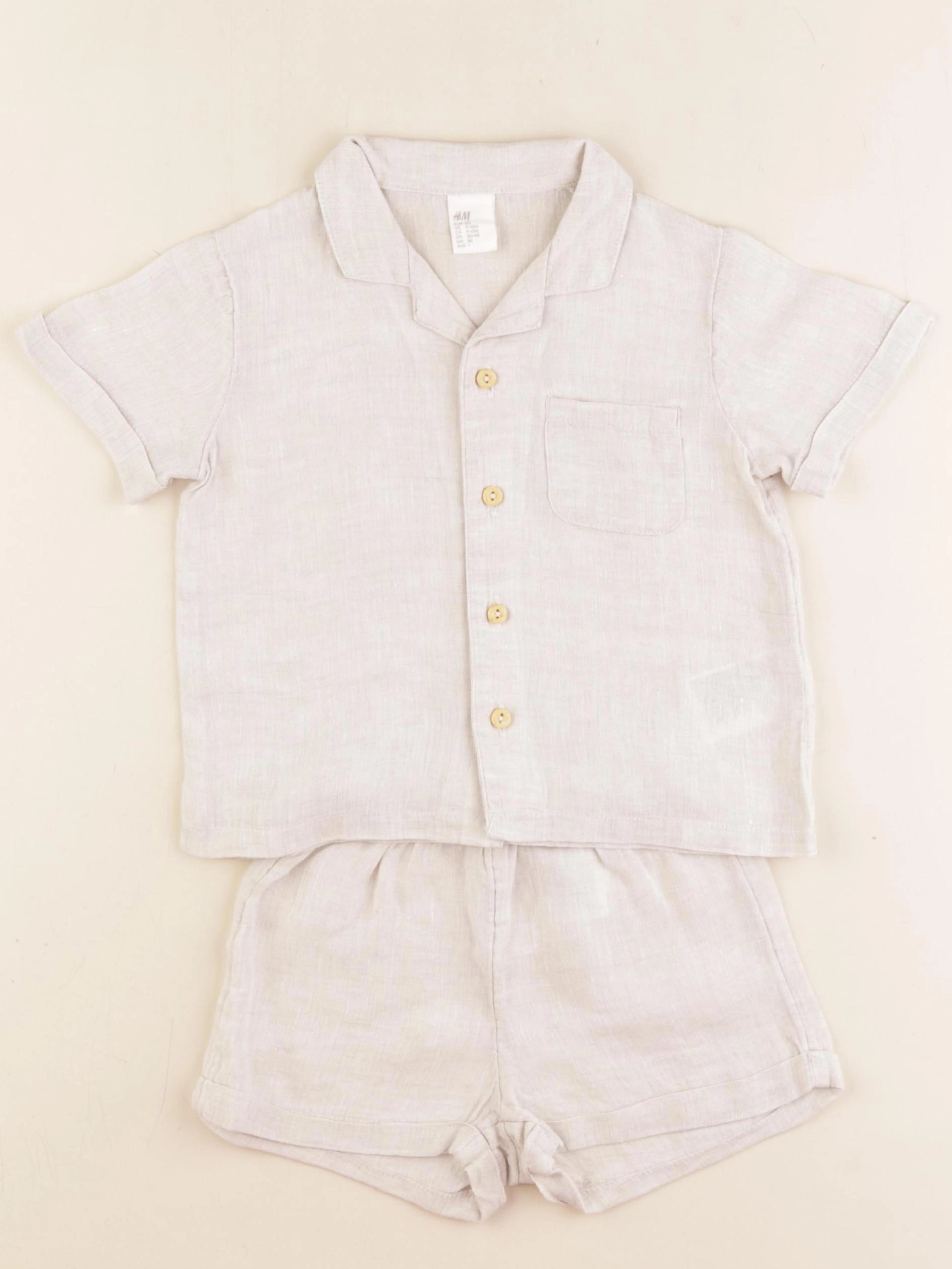 H&M - ensemble beige - 9/12 mois