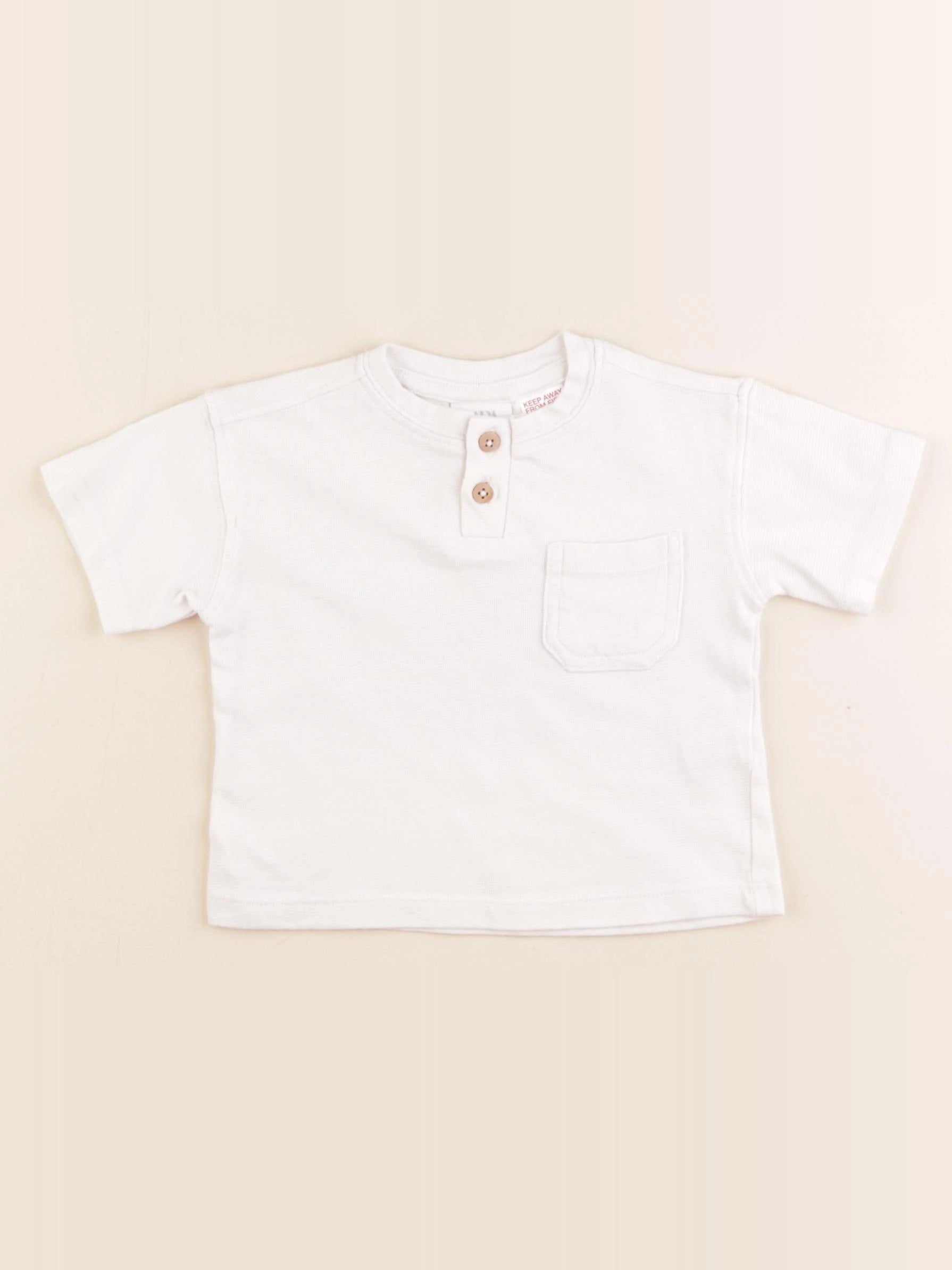 Zara - tee-shirt beige - 3/4 mois