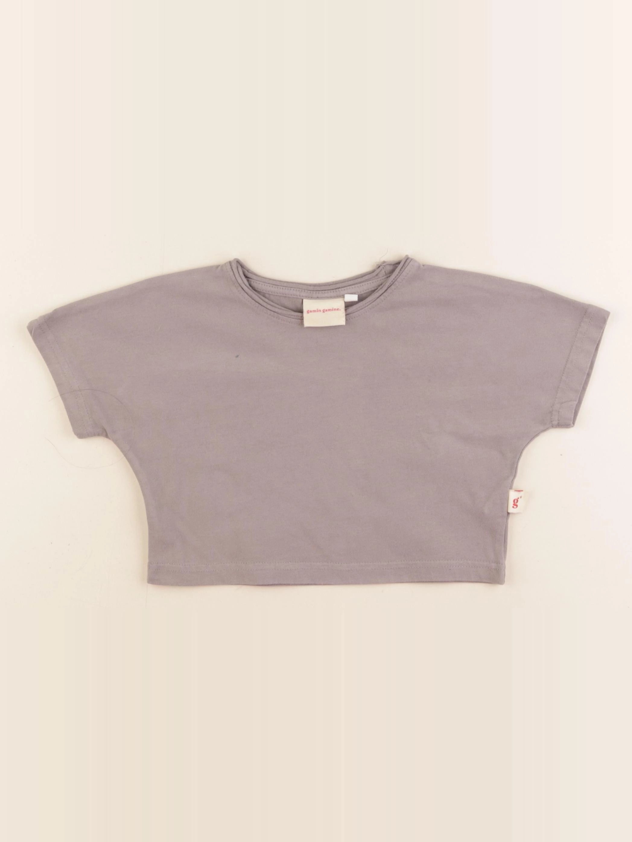 Gamin gamine - tee-shirt gris - 3/6 mois