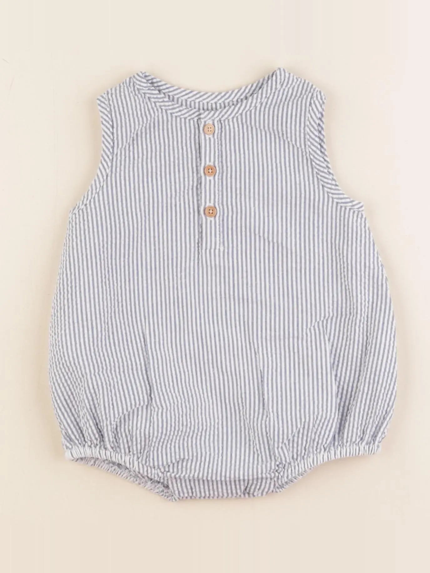 Boutchou - combinaison blanc, bleu - 6 mois