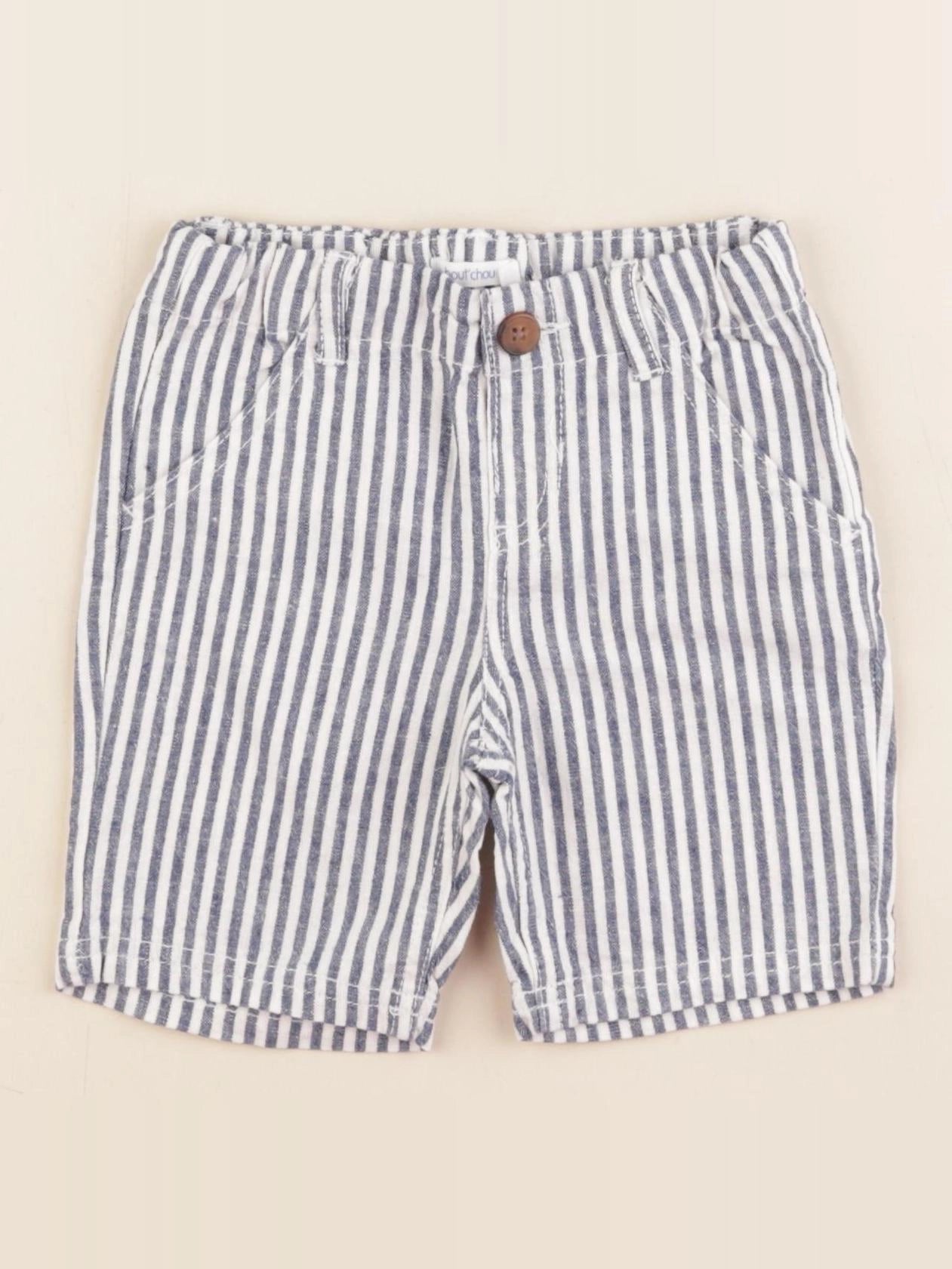Boutchou - short bleu, blanc - 9 mois